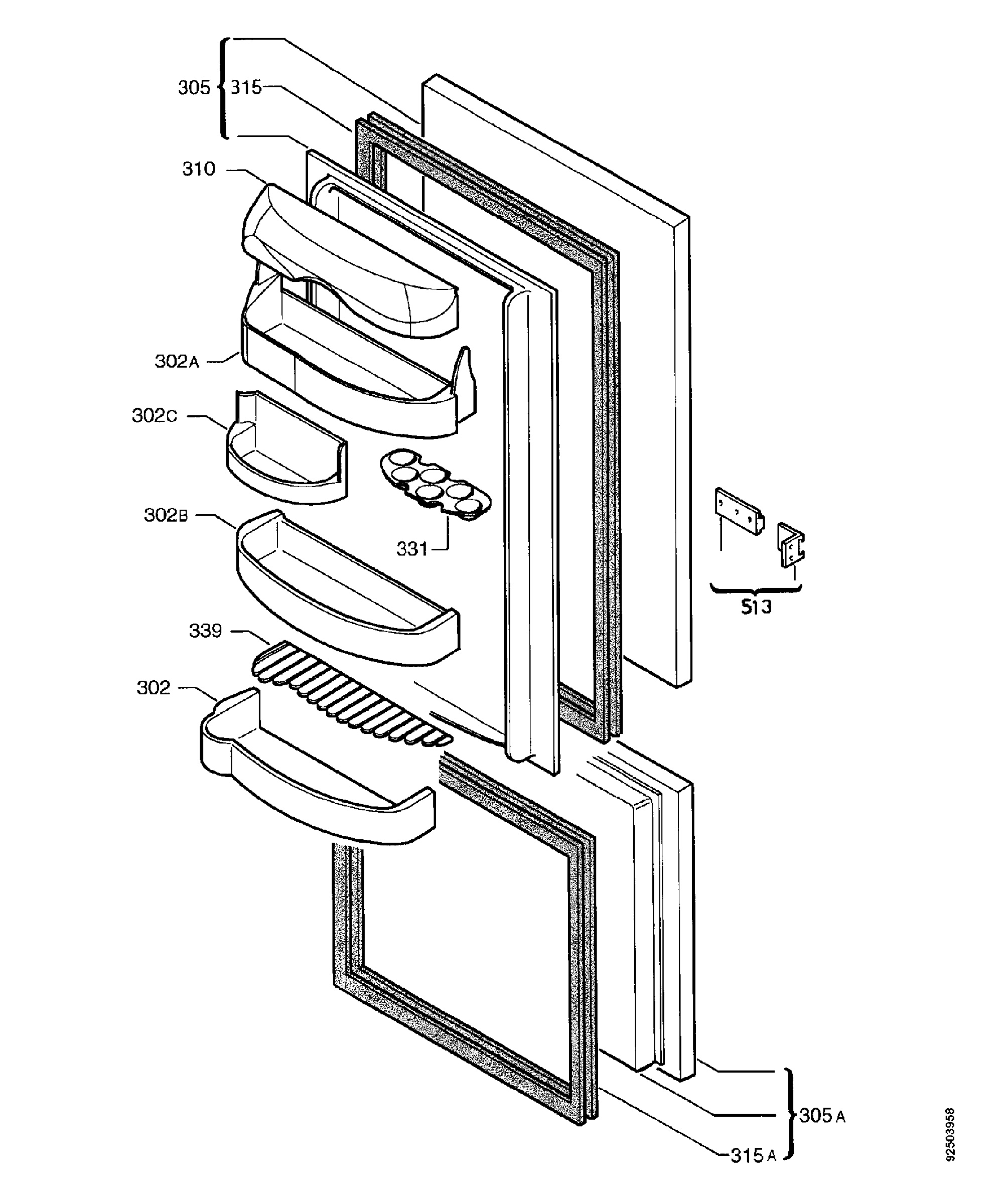 Refrigerator door