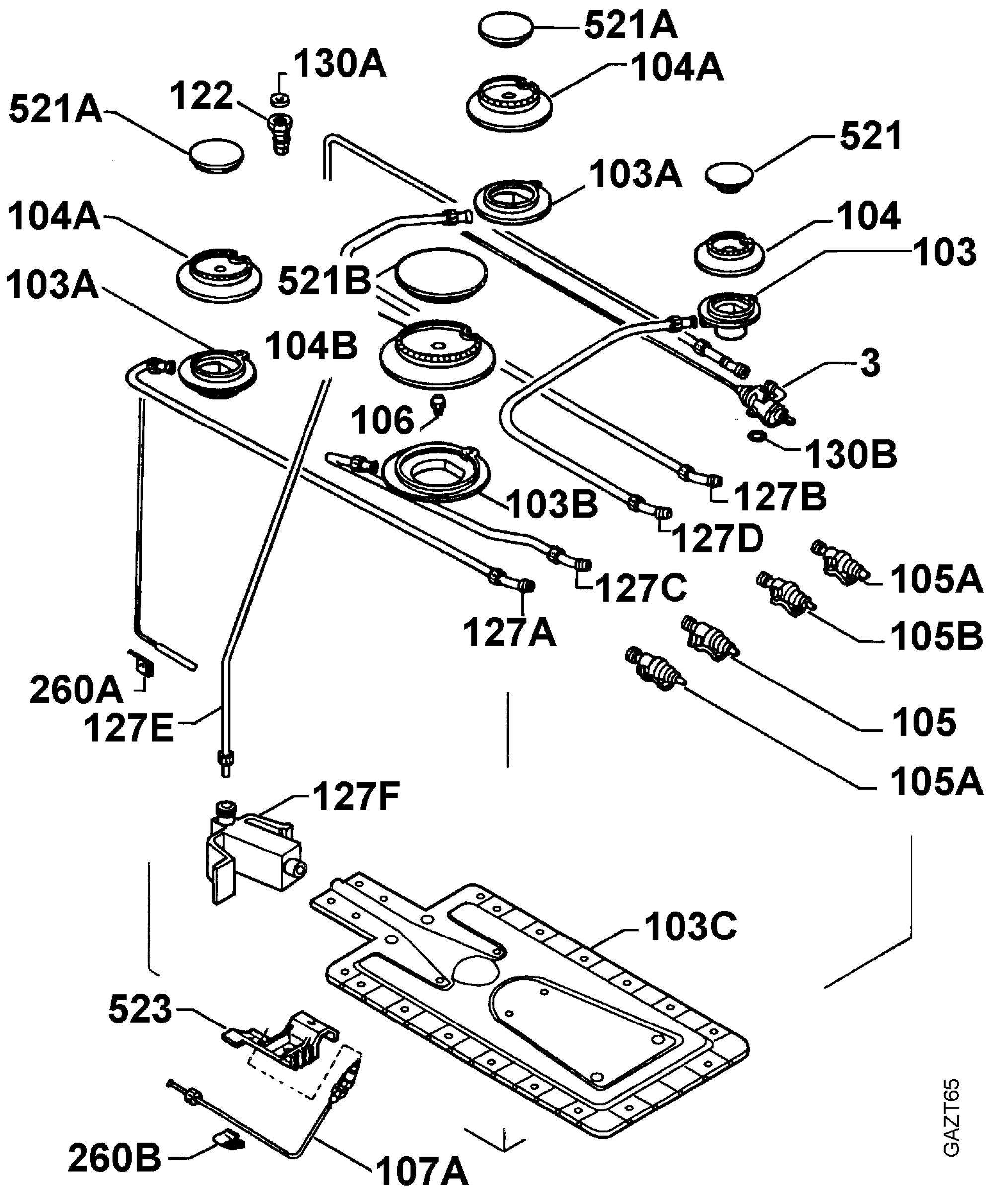 Oven and Top functional parts