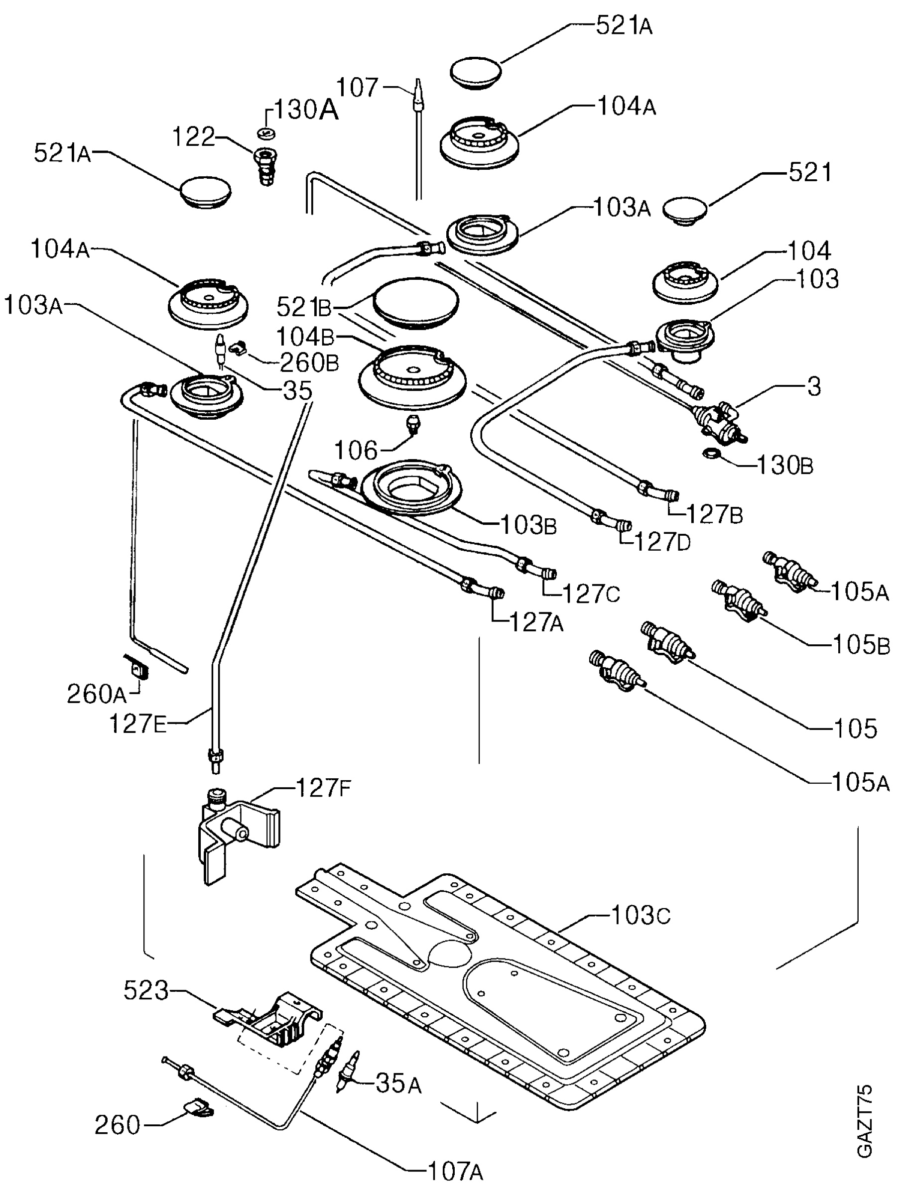 Oven and Top functional parts