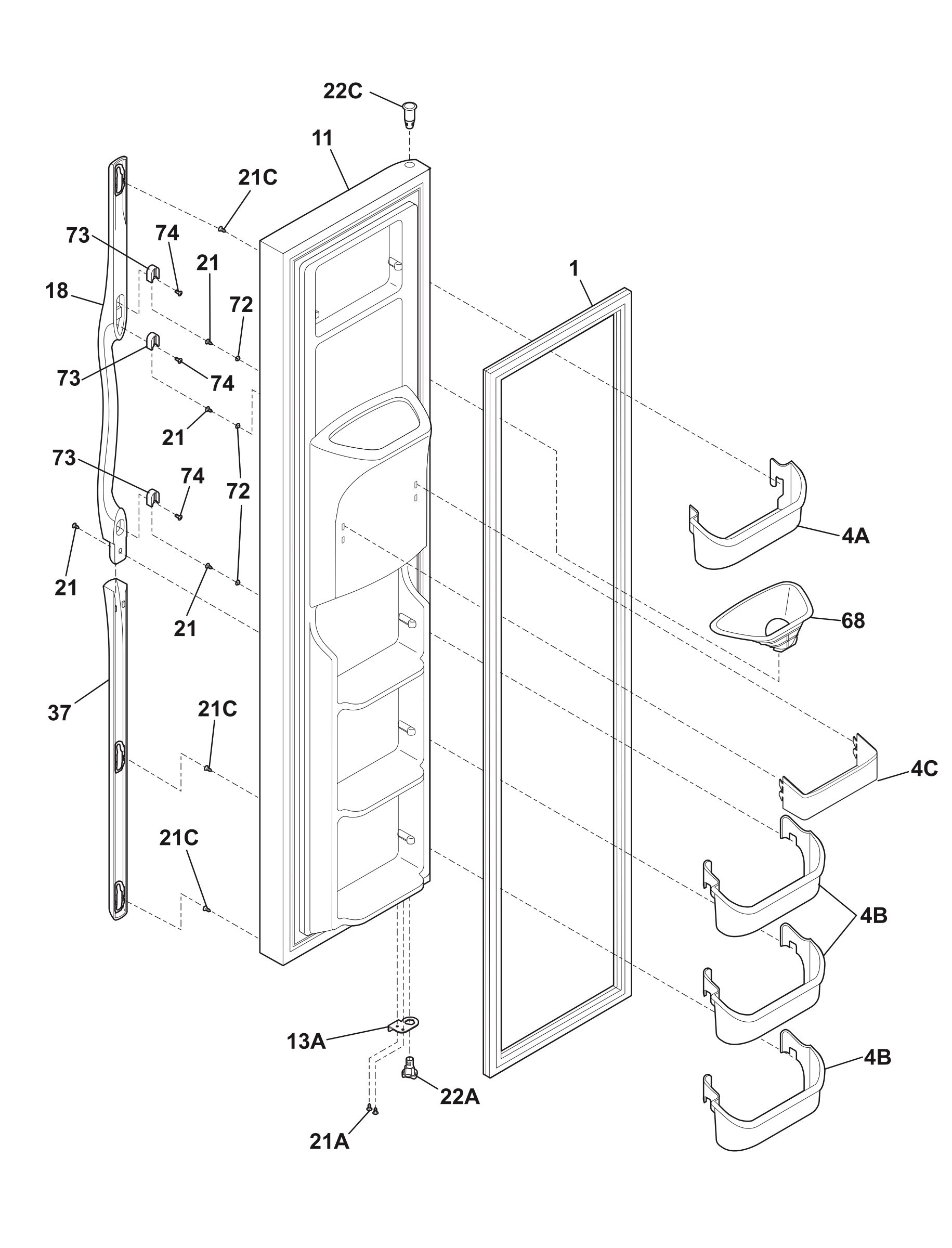 Freezer door