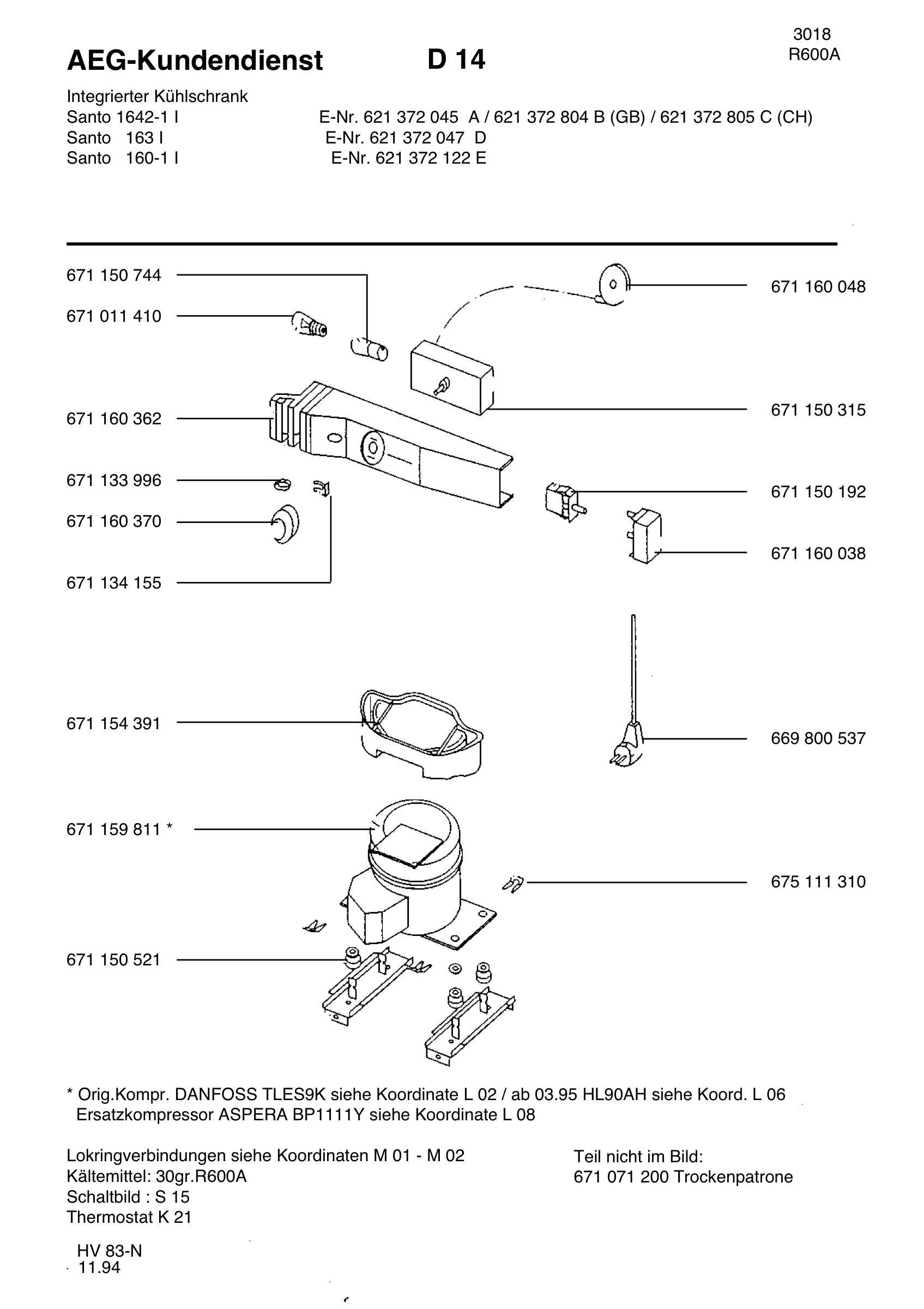 Refrigerator electrical equipment