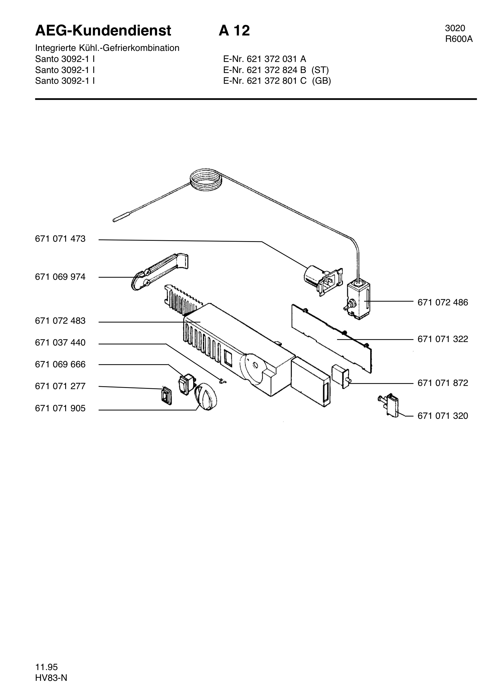 Refrigerator electrical equipment