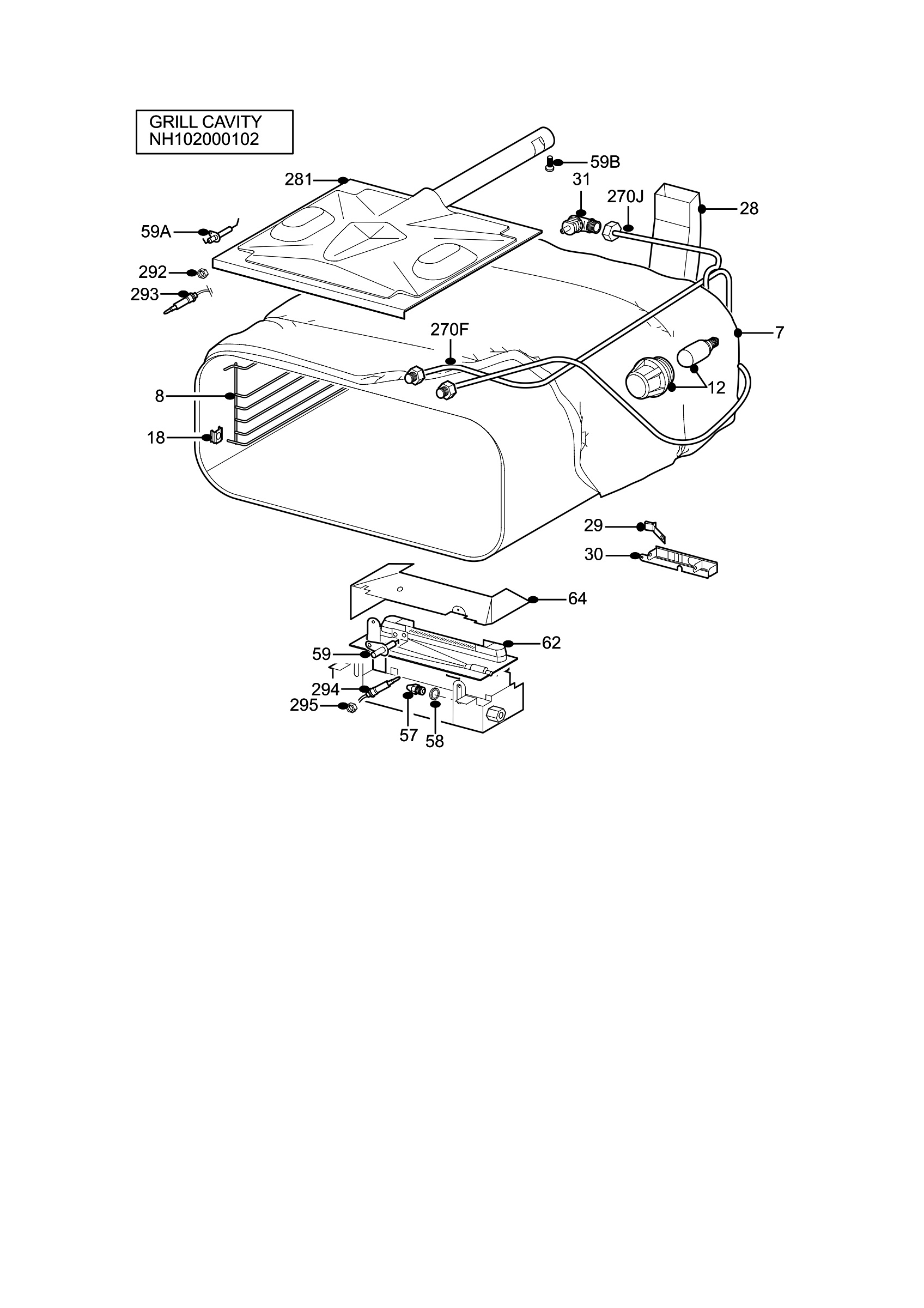 H10 Grill cavity assy