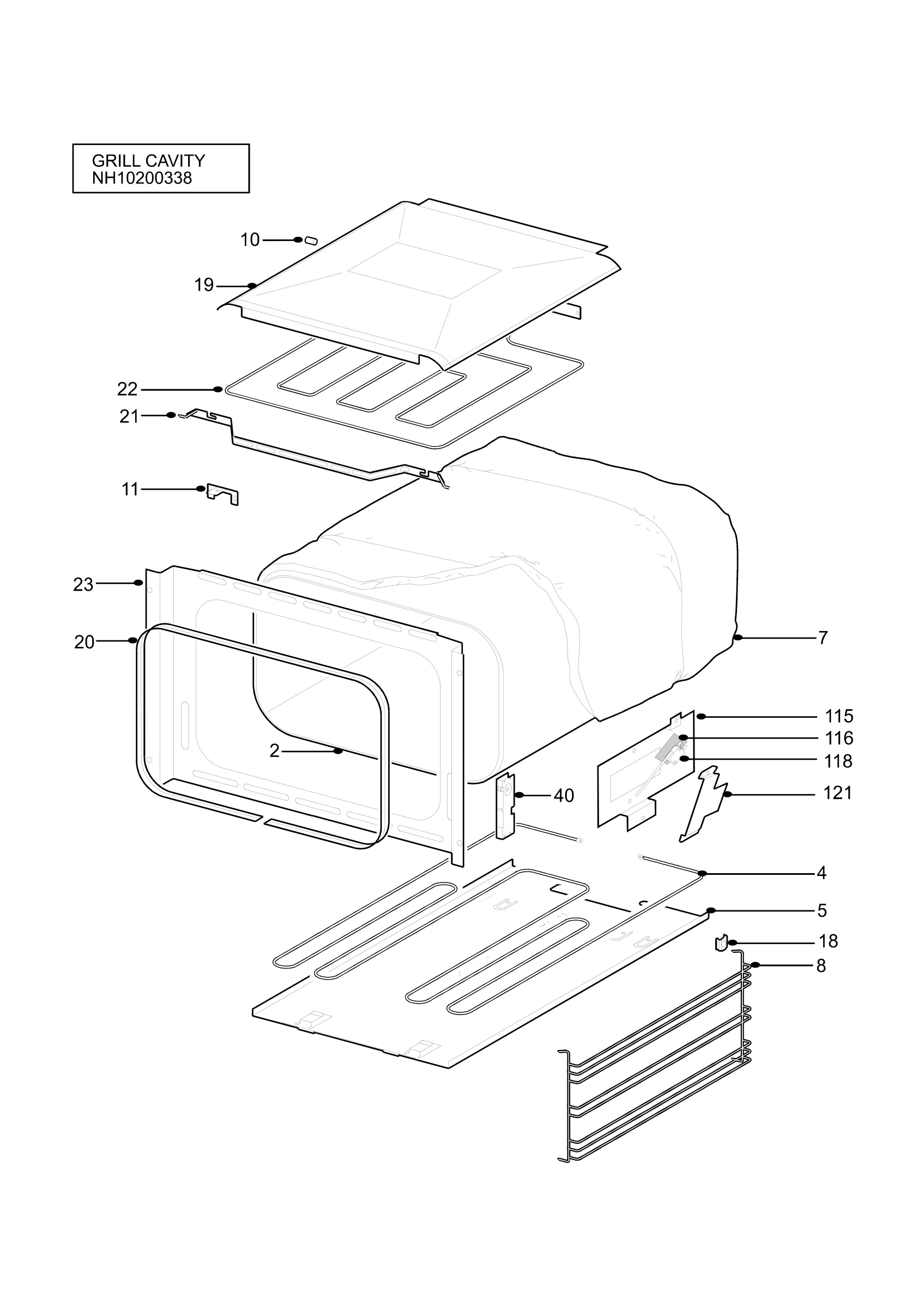 H10 Grill cavity assy
