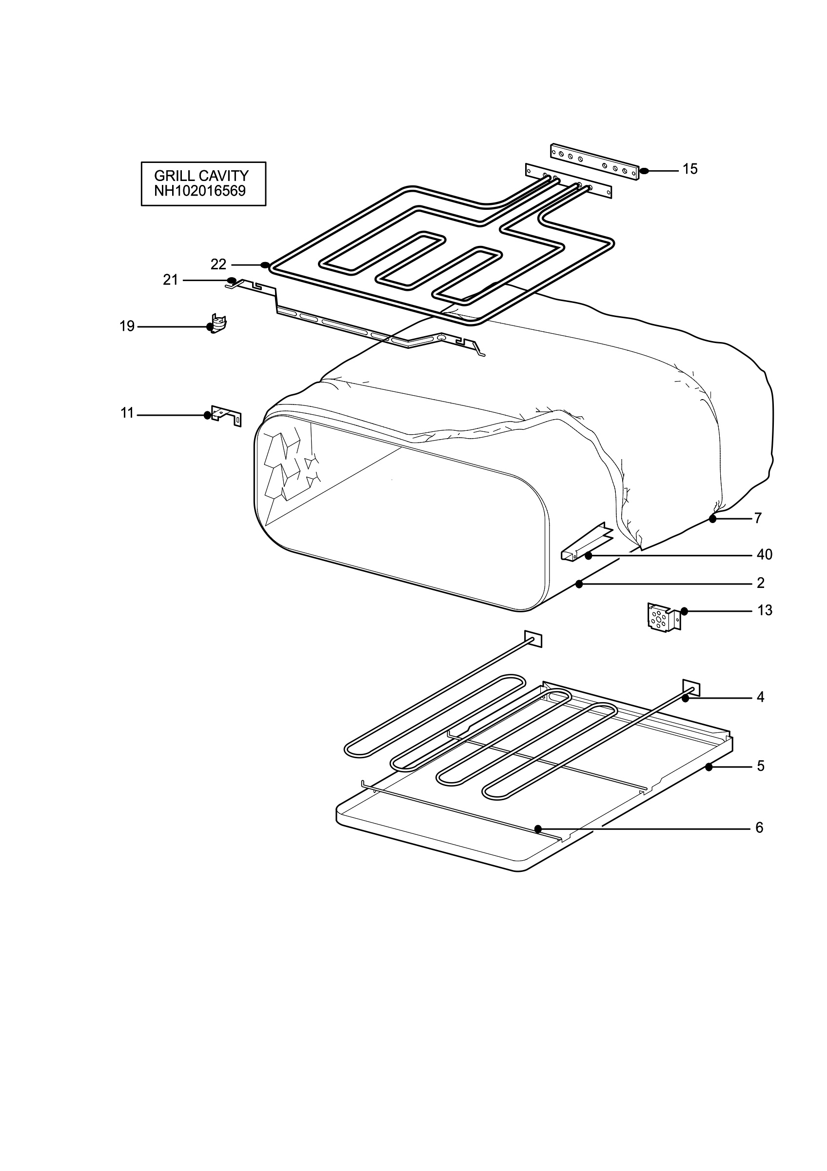 H10 Grill cavity assy