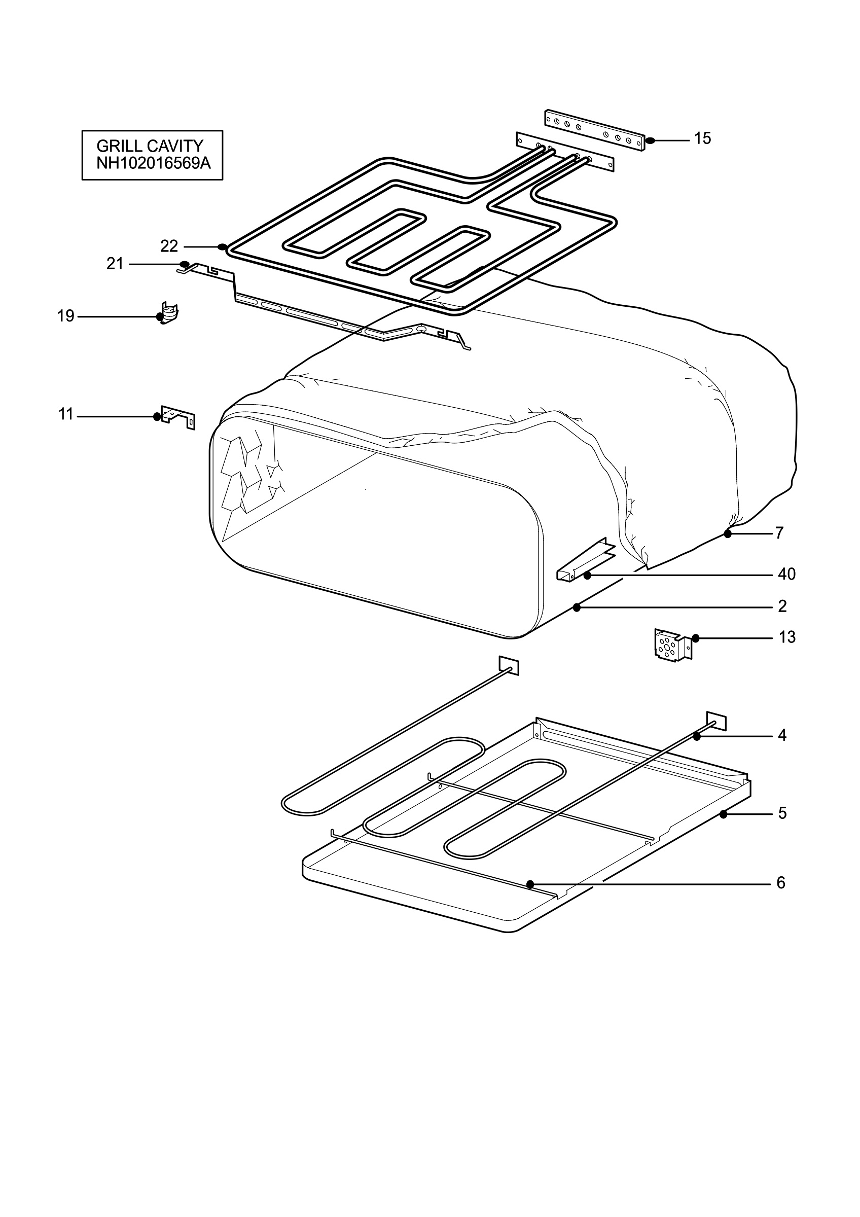H10 Grill cavity assy