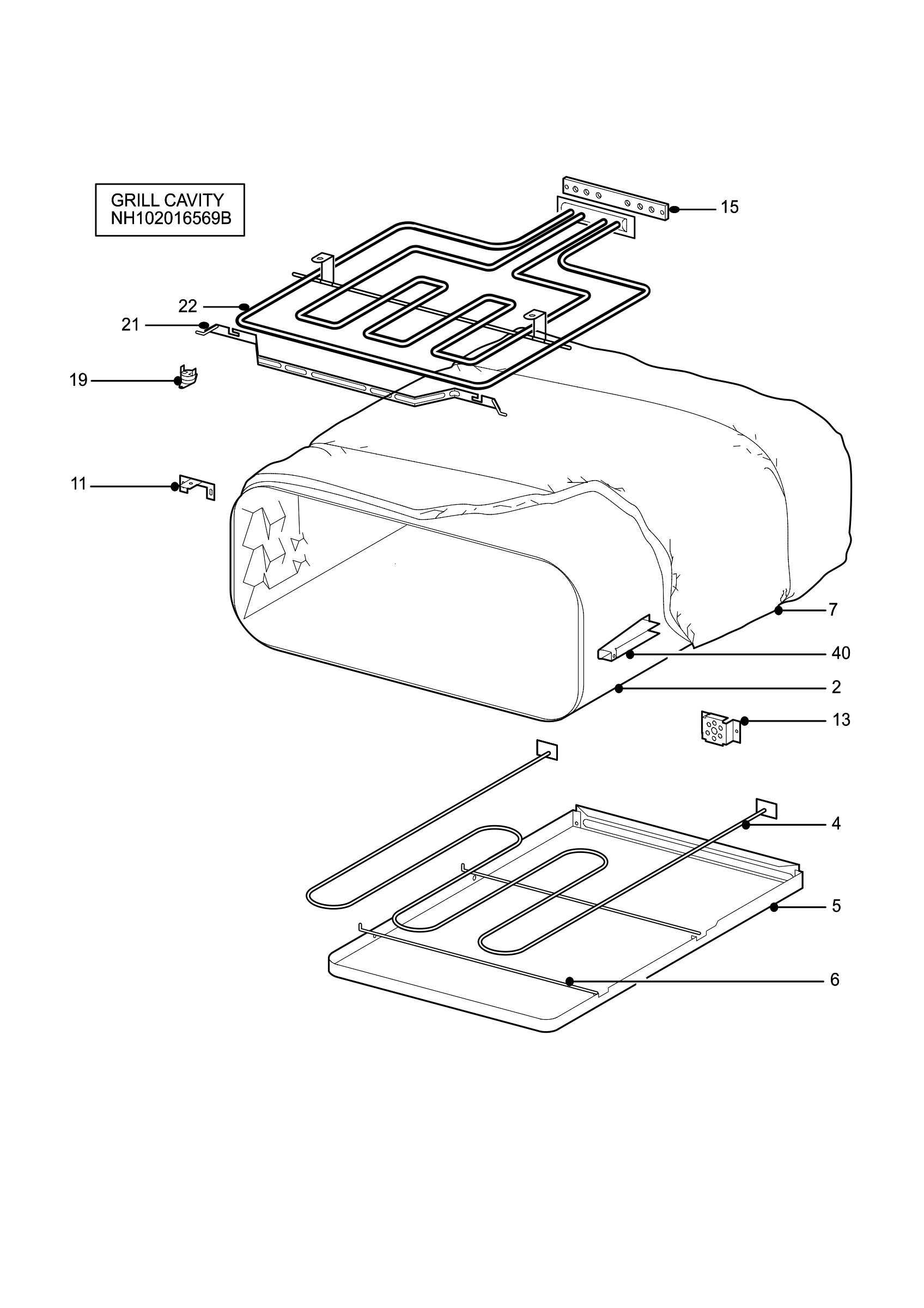 H10 Grill cavity assy