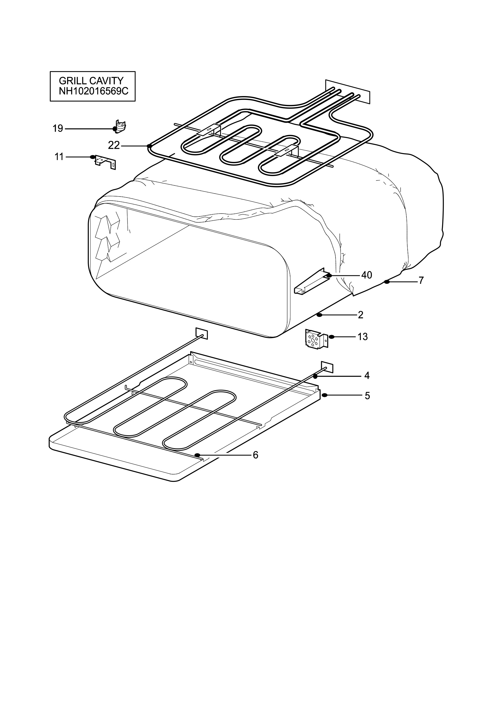 H10 Grill cavity assy