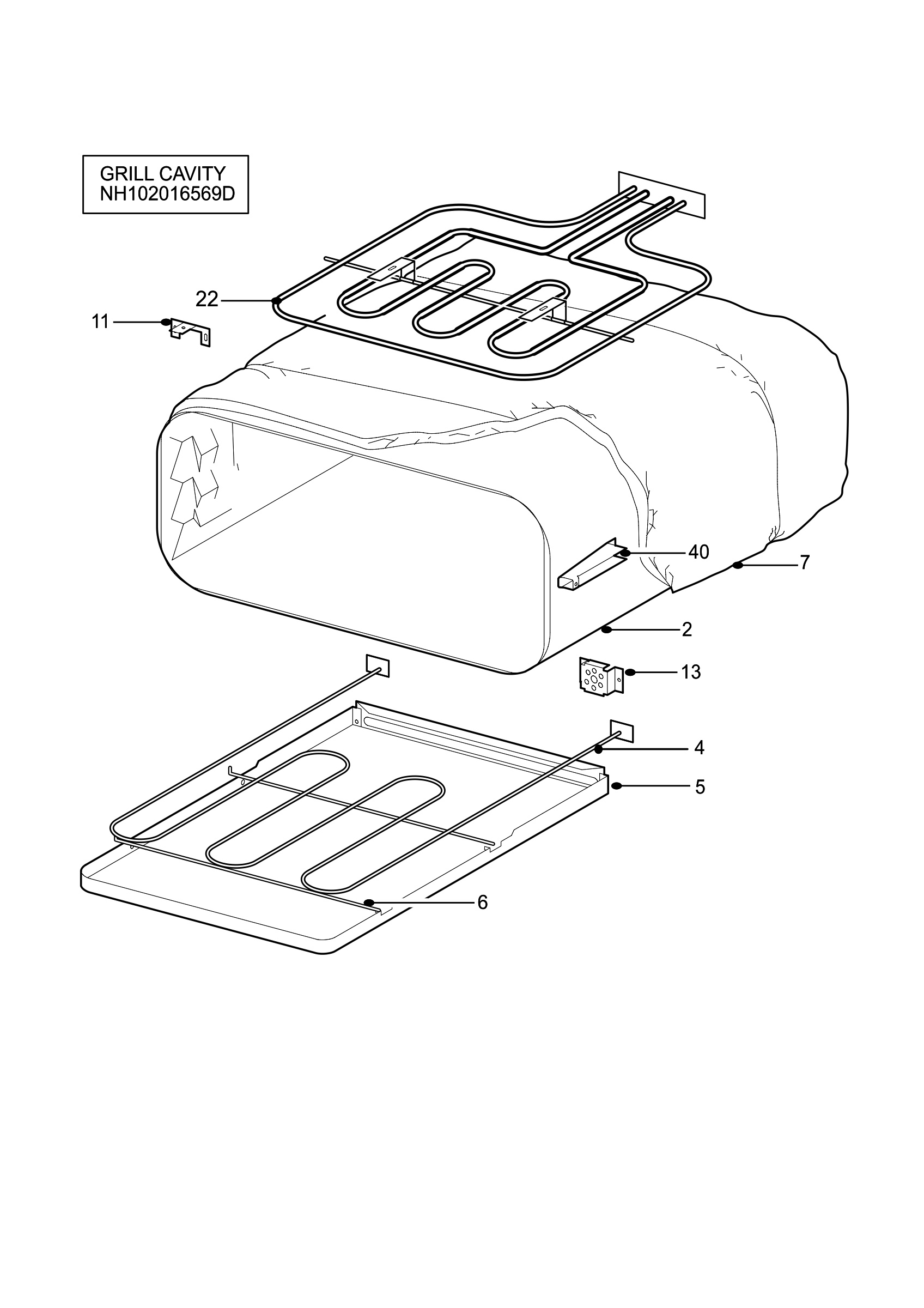 H10 Grill cavity assy
