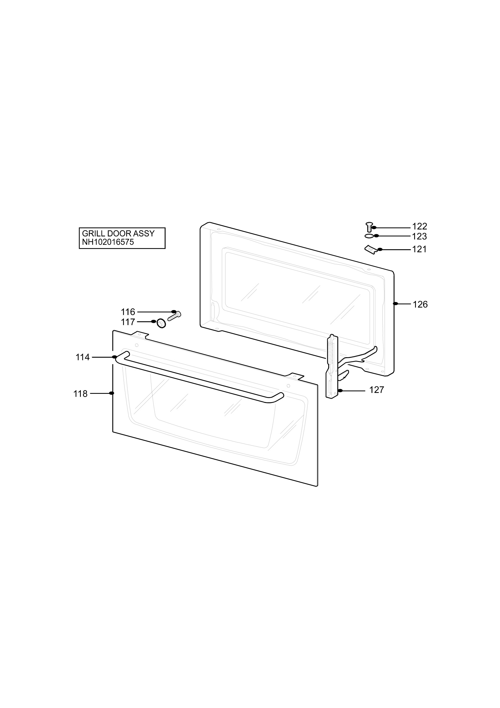 H10 Grill door assy