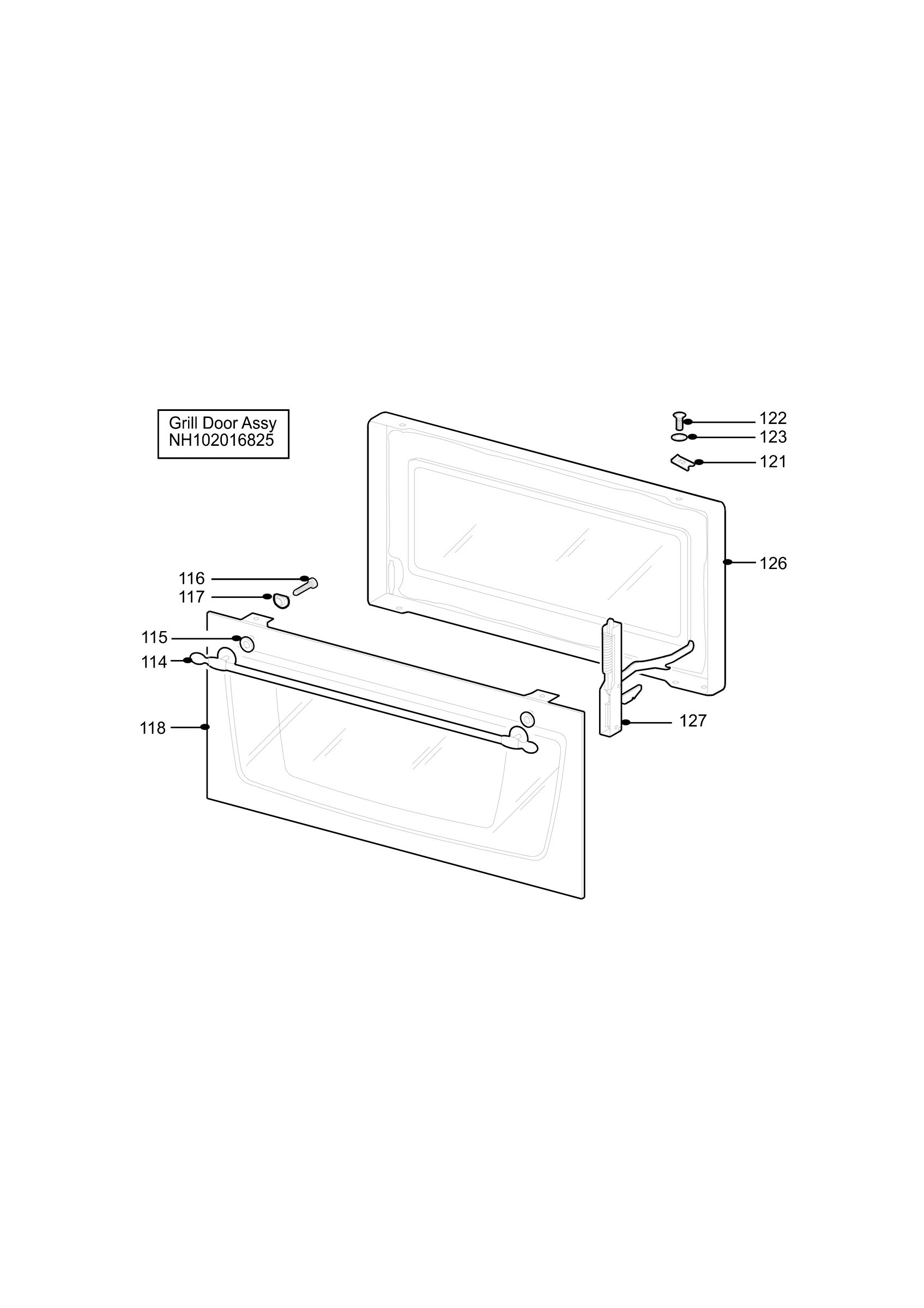 H10 Grill door assy