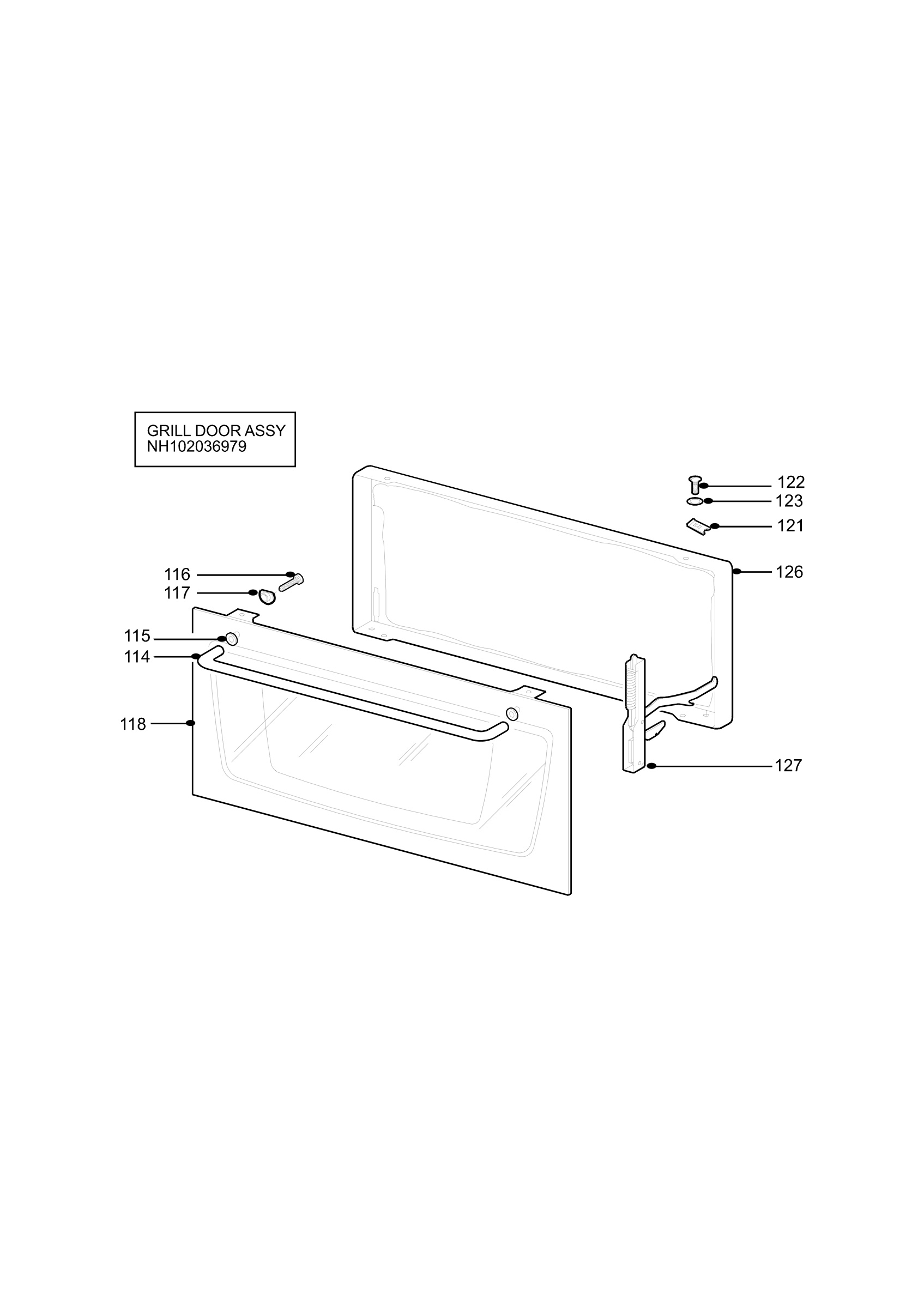 H10 Grill door assy