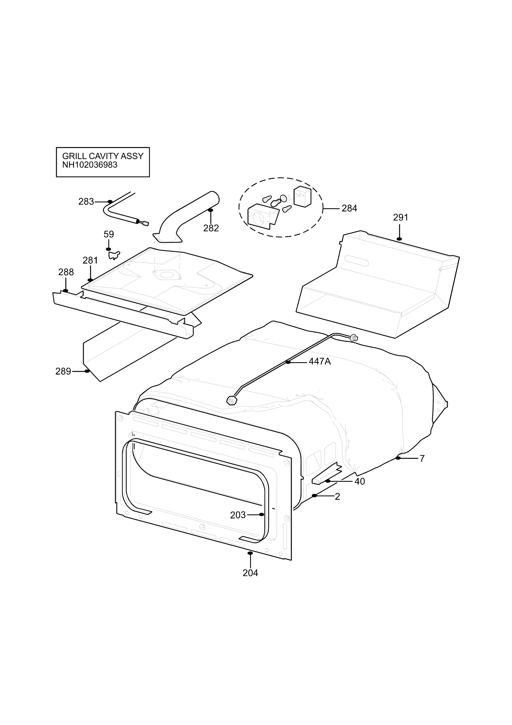 H10 Grill cavity assy