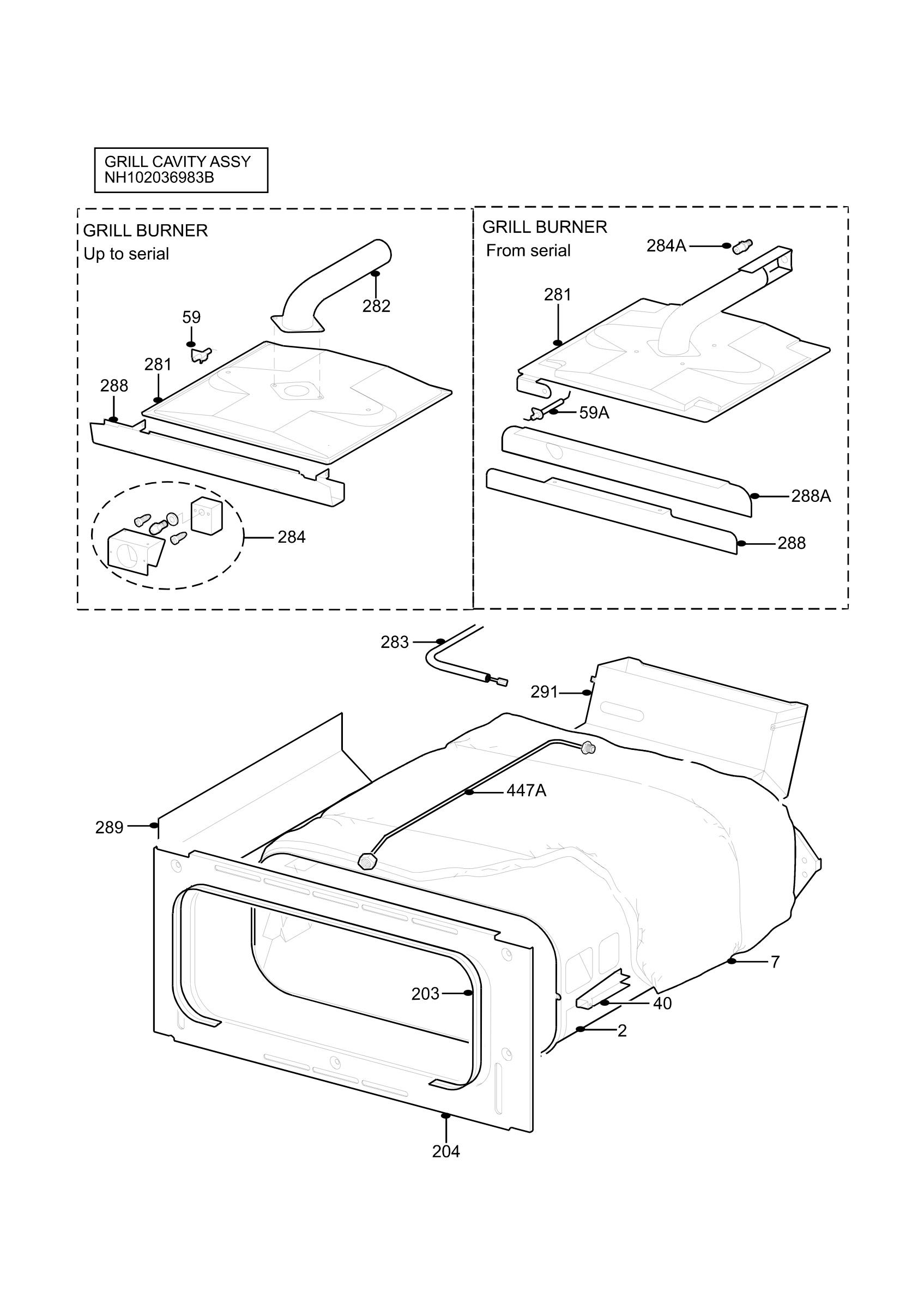 H10 Grill cavity assy