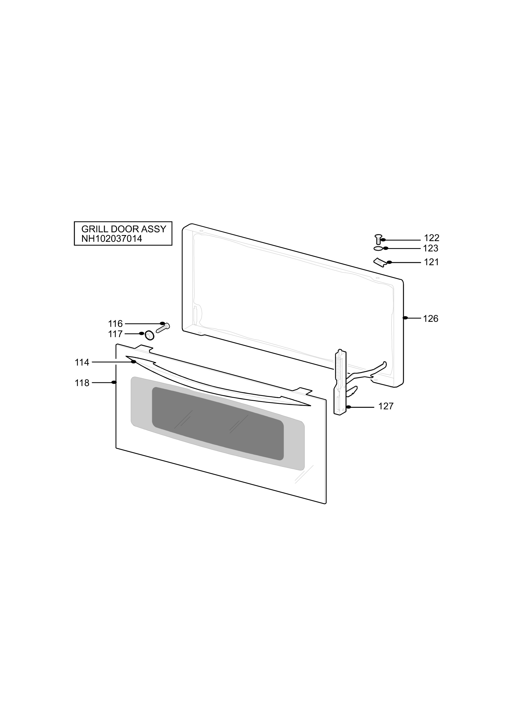 H10 Grill door assy