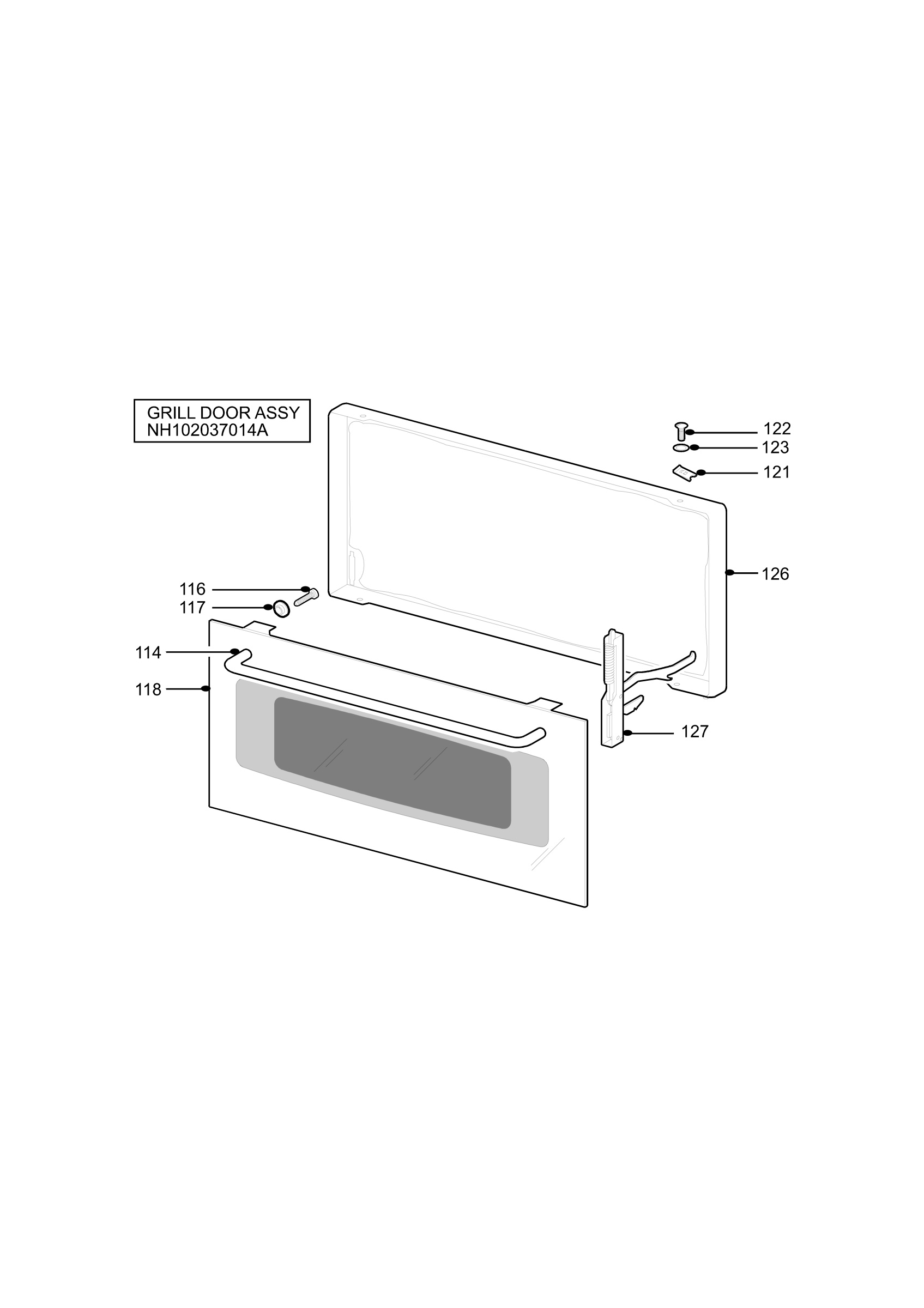 H10 Grill door assy