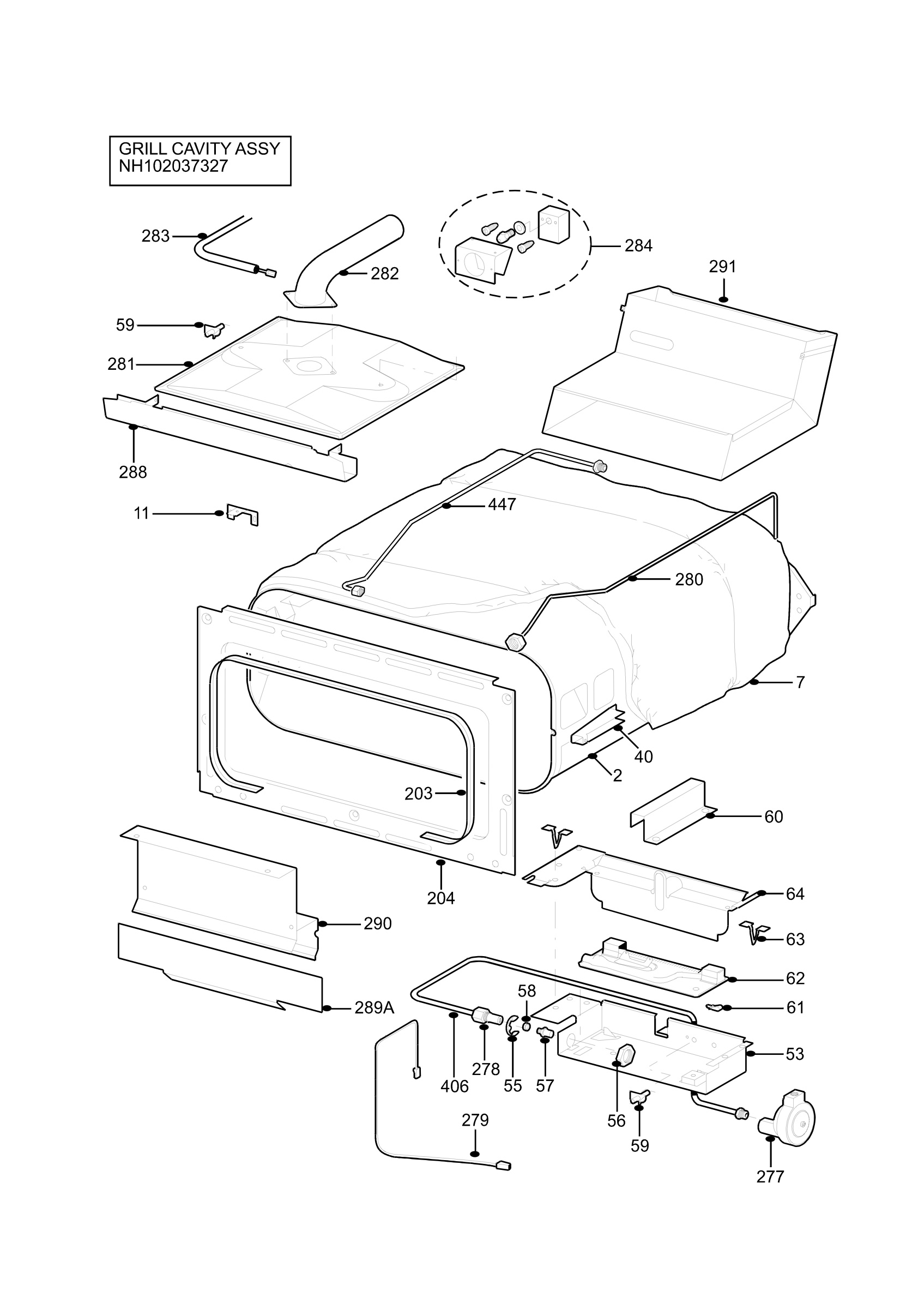 H10 Grill cavity assy