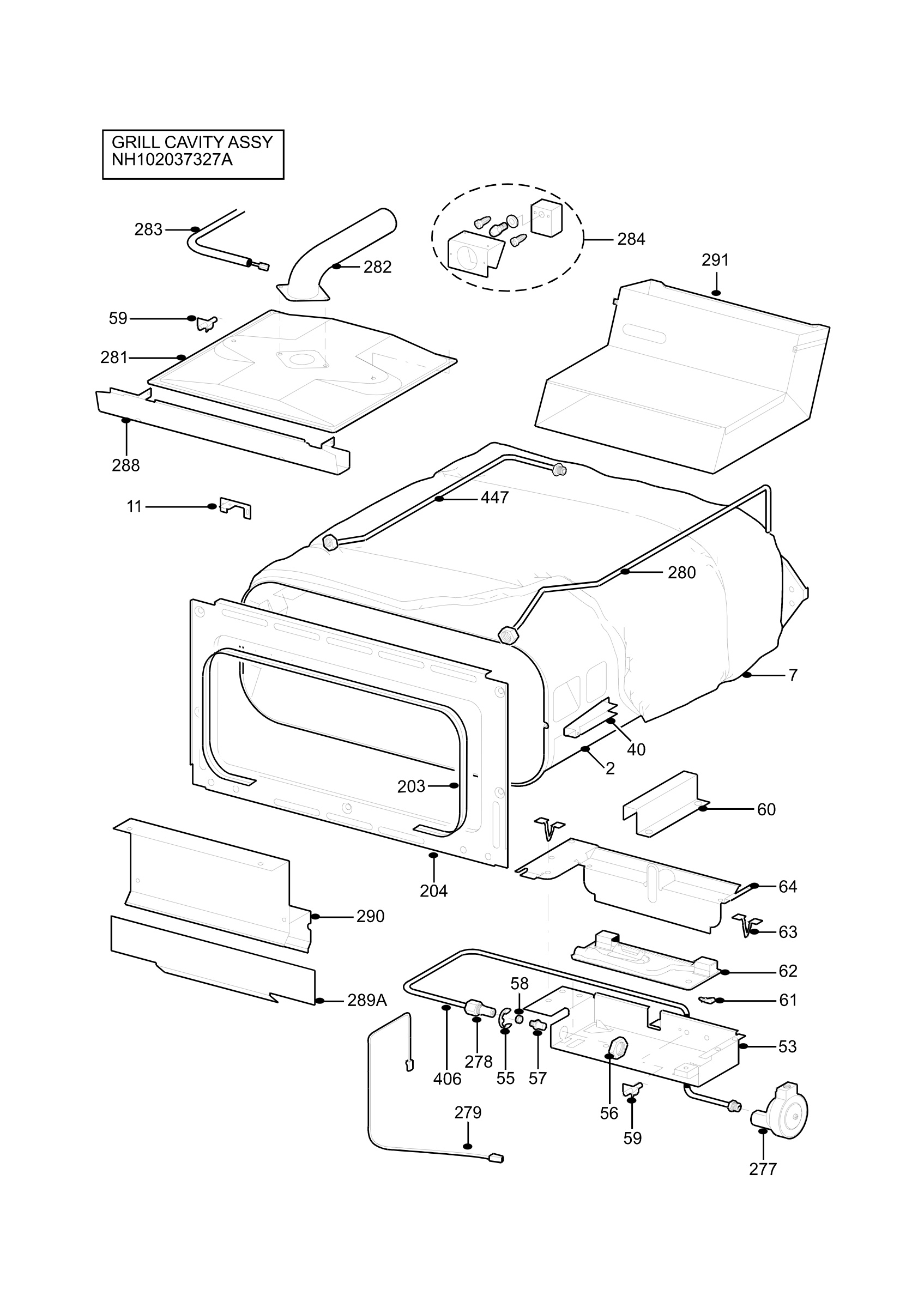 H10 Grill cavity assy