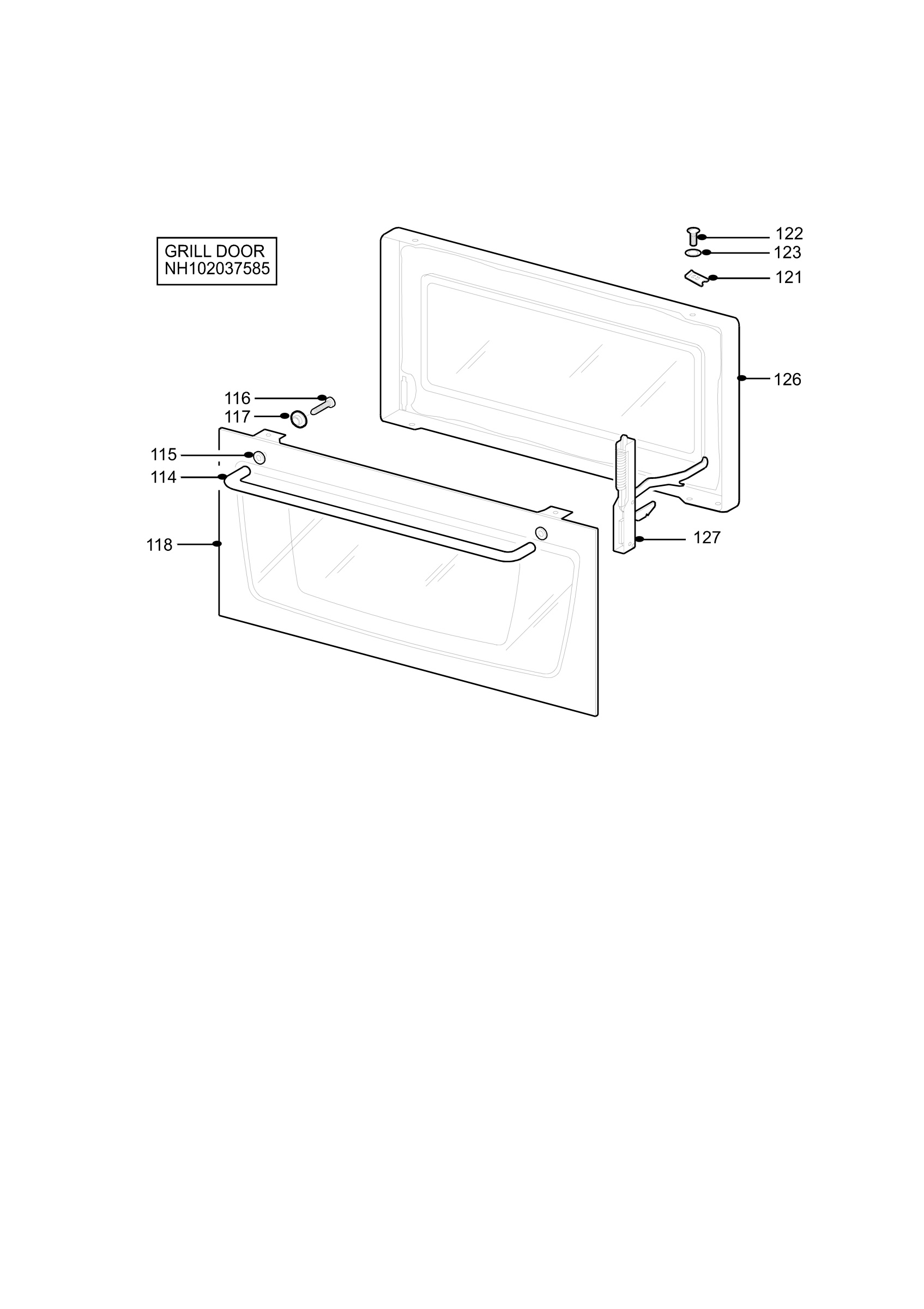 H10 Grill door assy