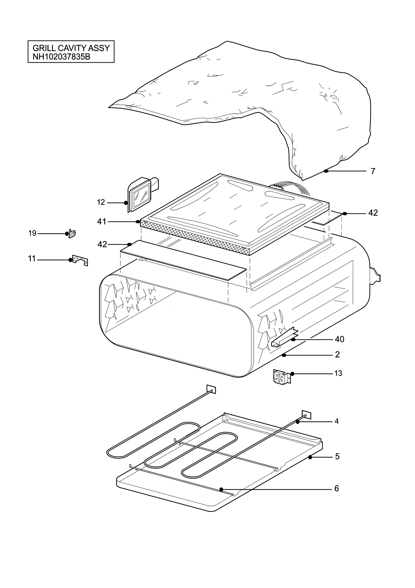 H10 Grill cavity assy