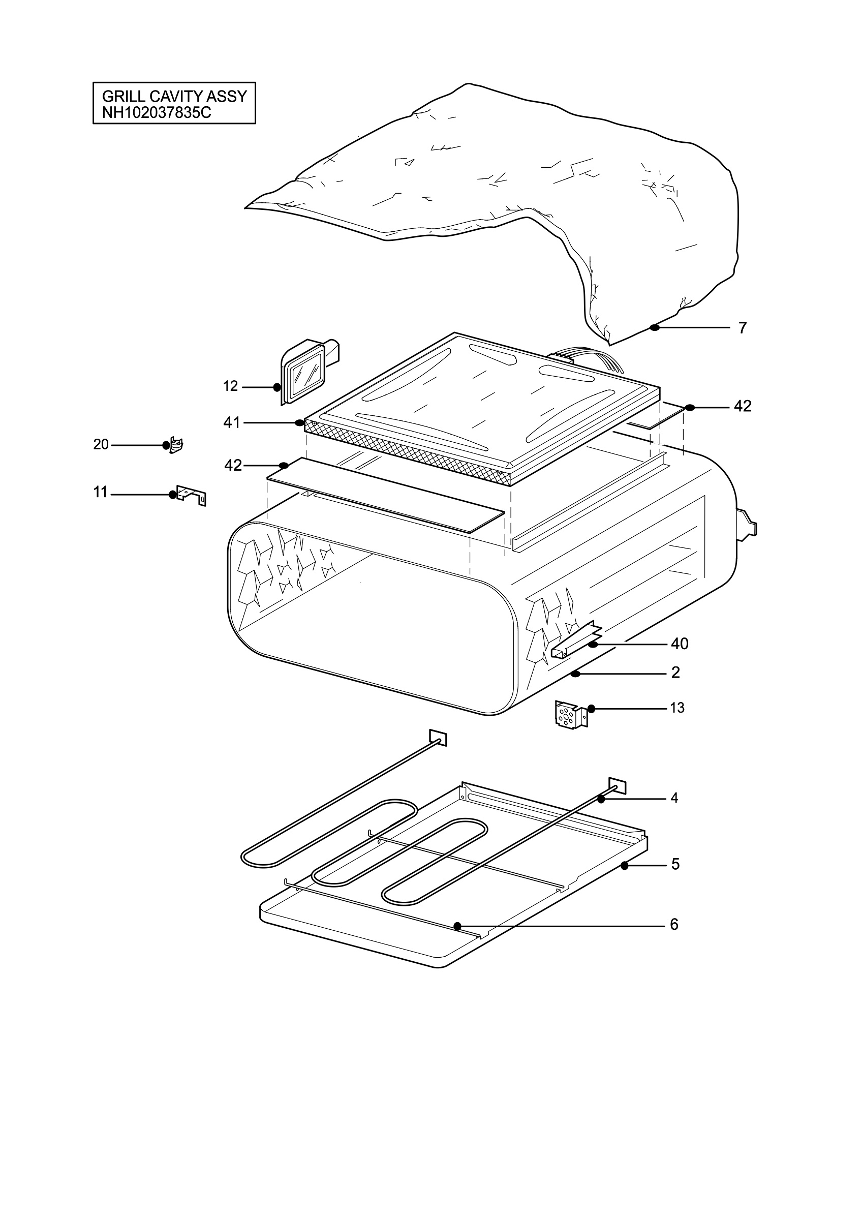 H10 Grill cavity assy