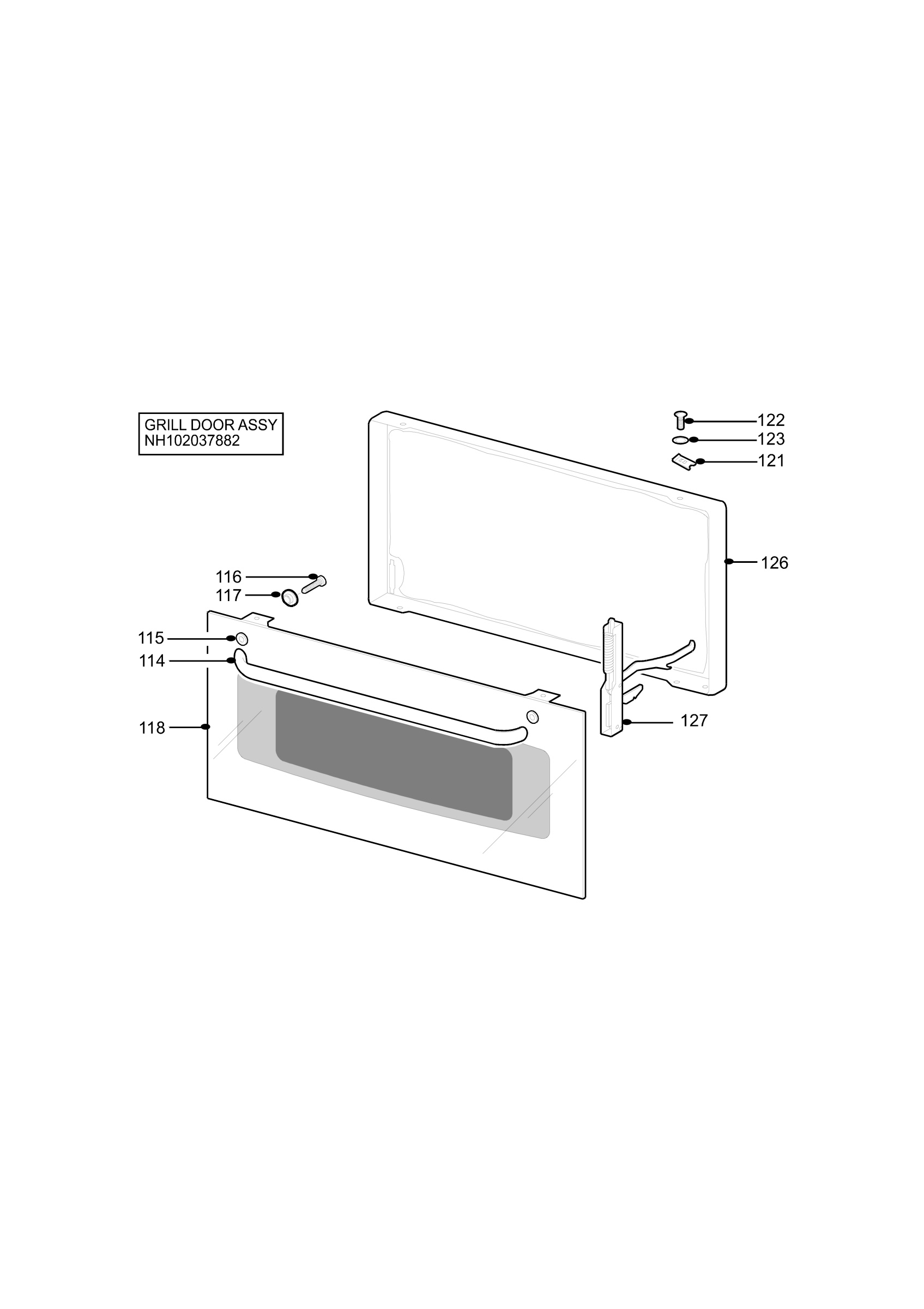 H10 Grill door assy
