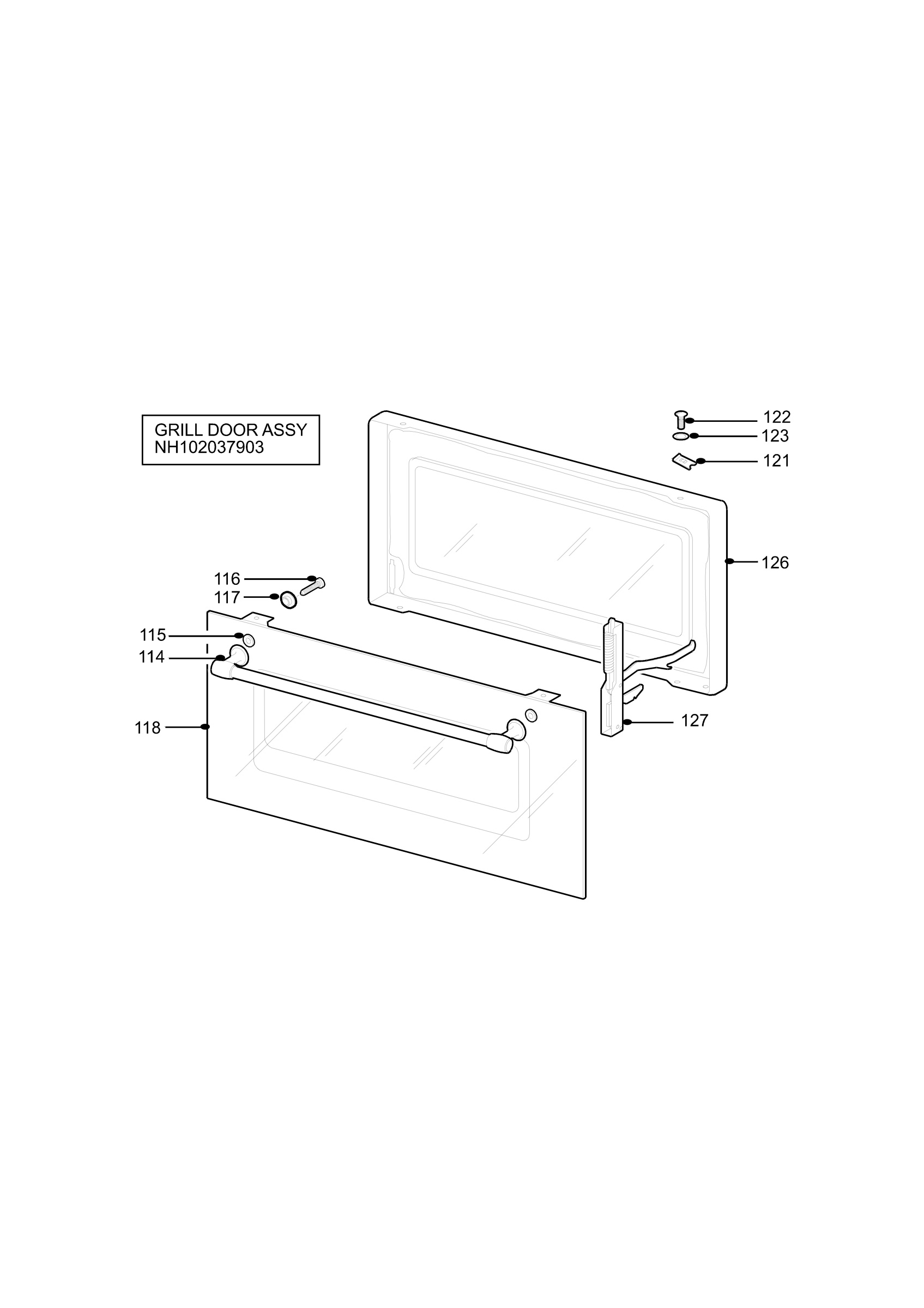 H10 Grill door assy