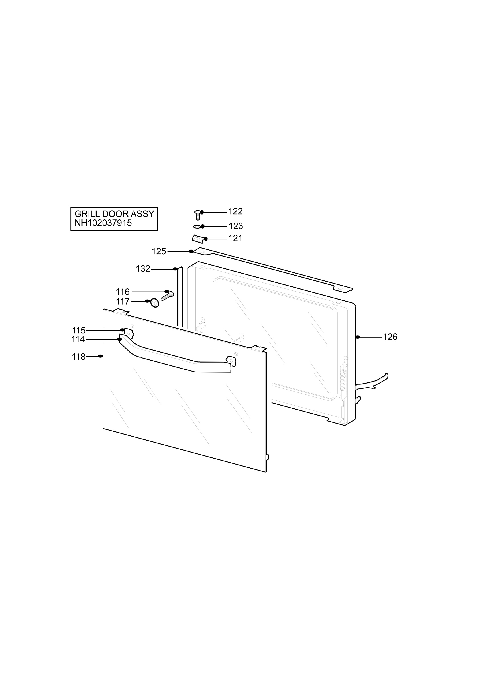 H10 Grill door assy