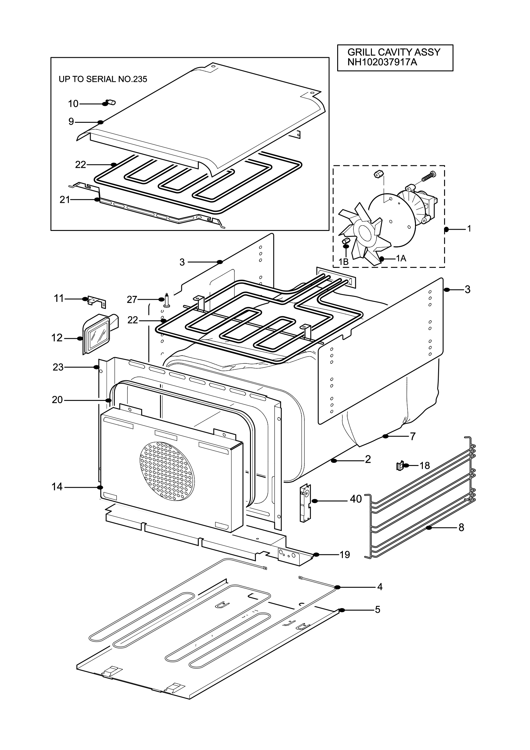 H10 Grill cavity assy