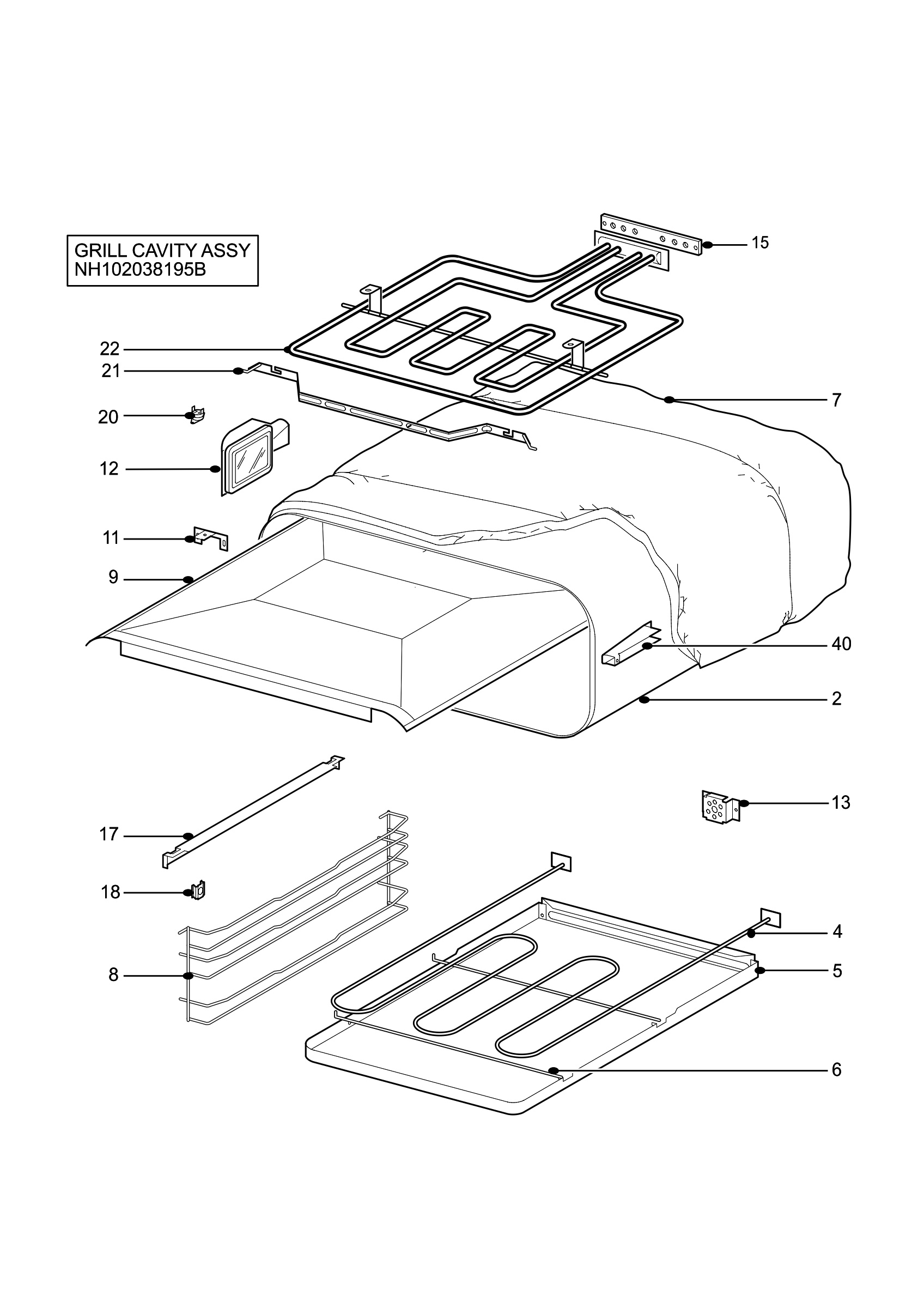 H10 Grill cavity assy