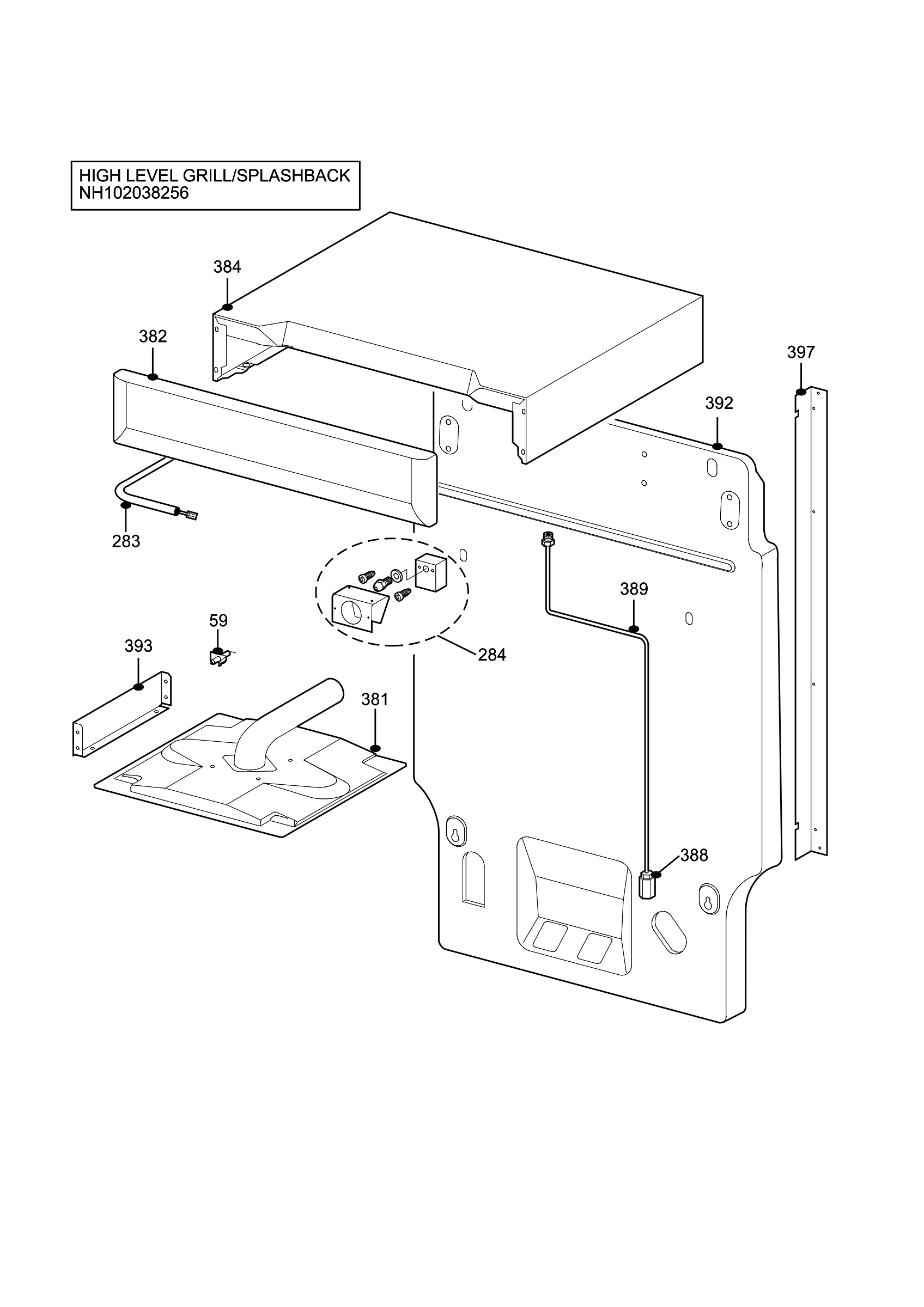 H10 High Level Grill/Splashback