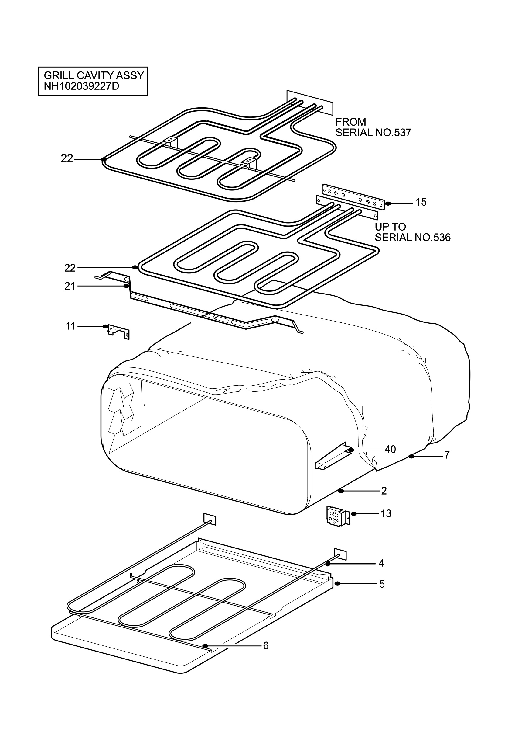 H10 Grill cavity assy