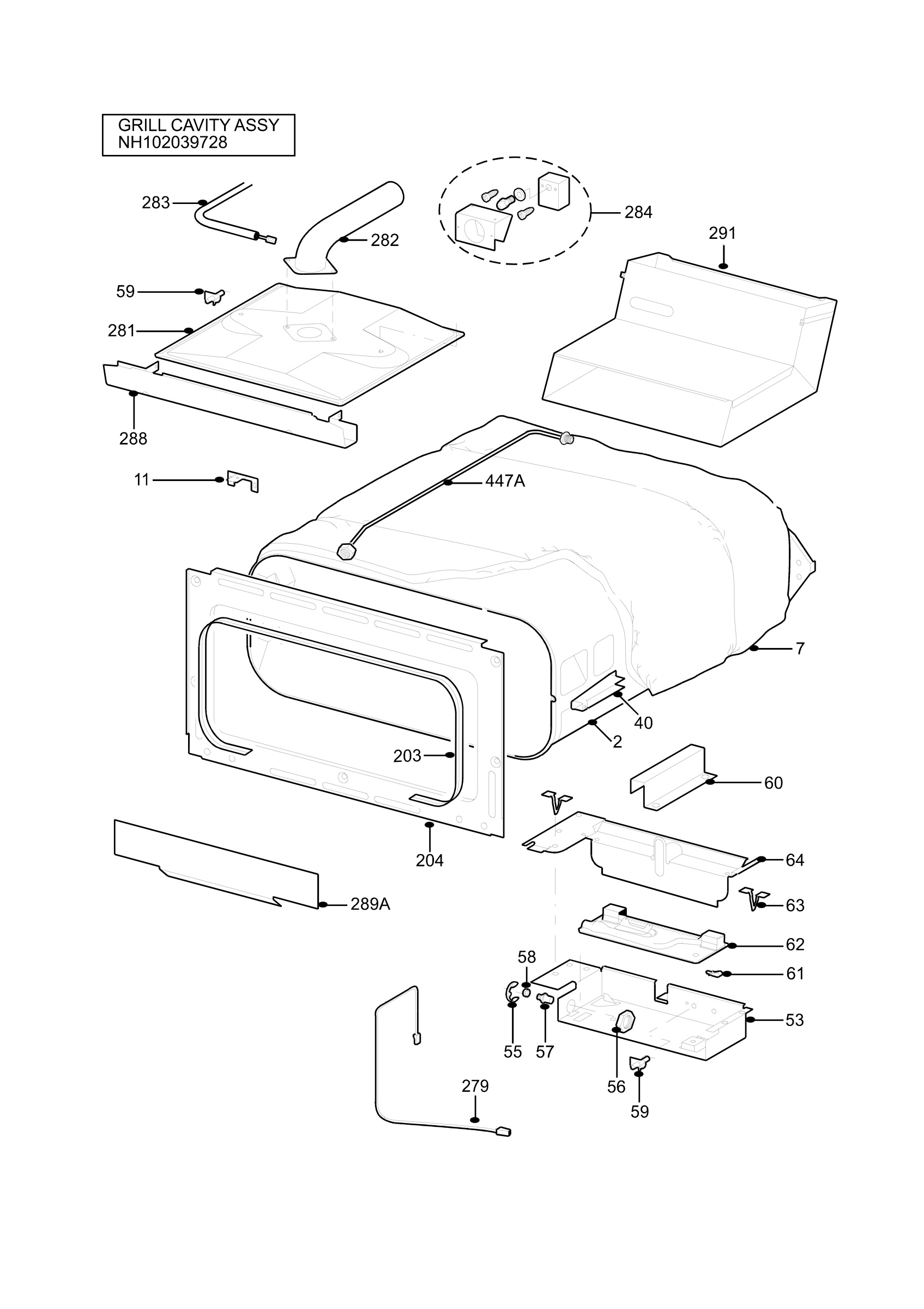 H10 Grill cavity assy