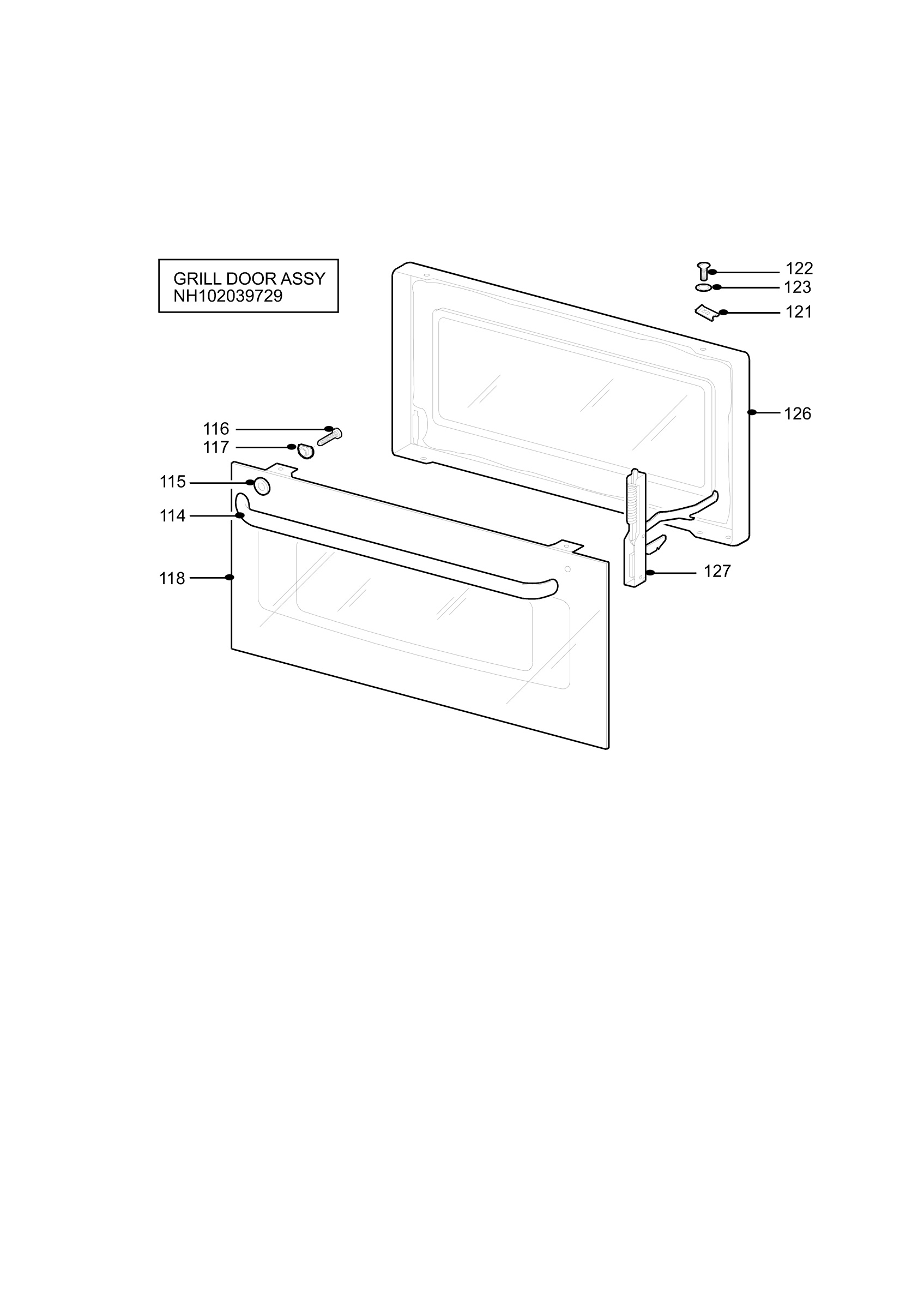 H10 Grill door assy