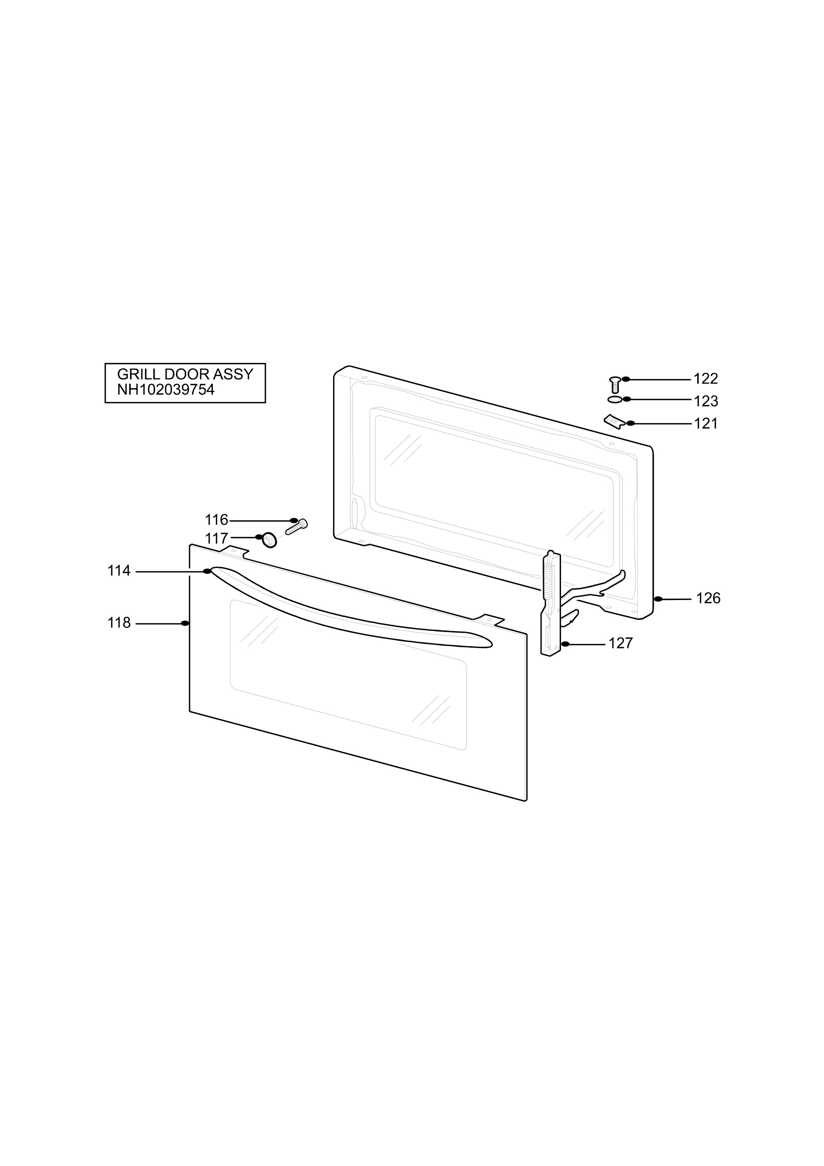 H10 Grill door assy