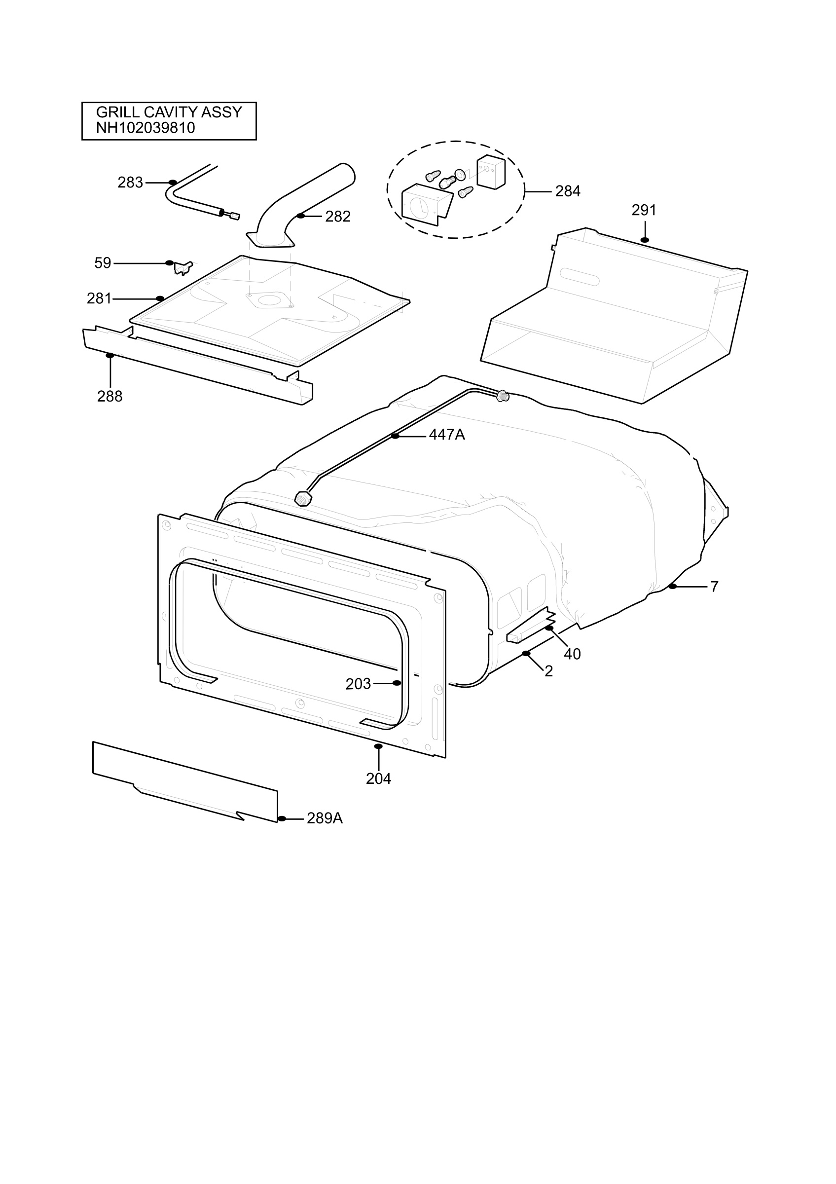 H10 Grill cavity assy