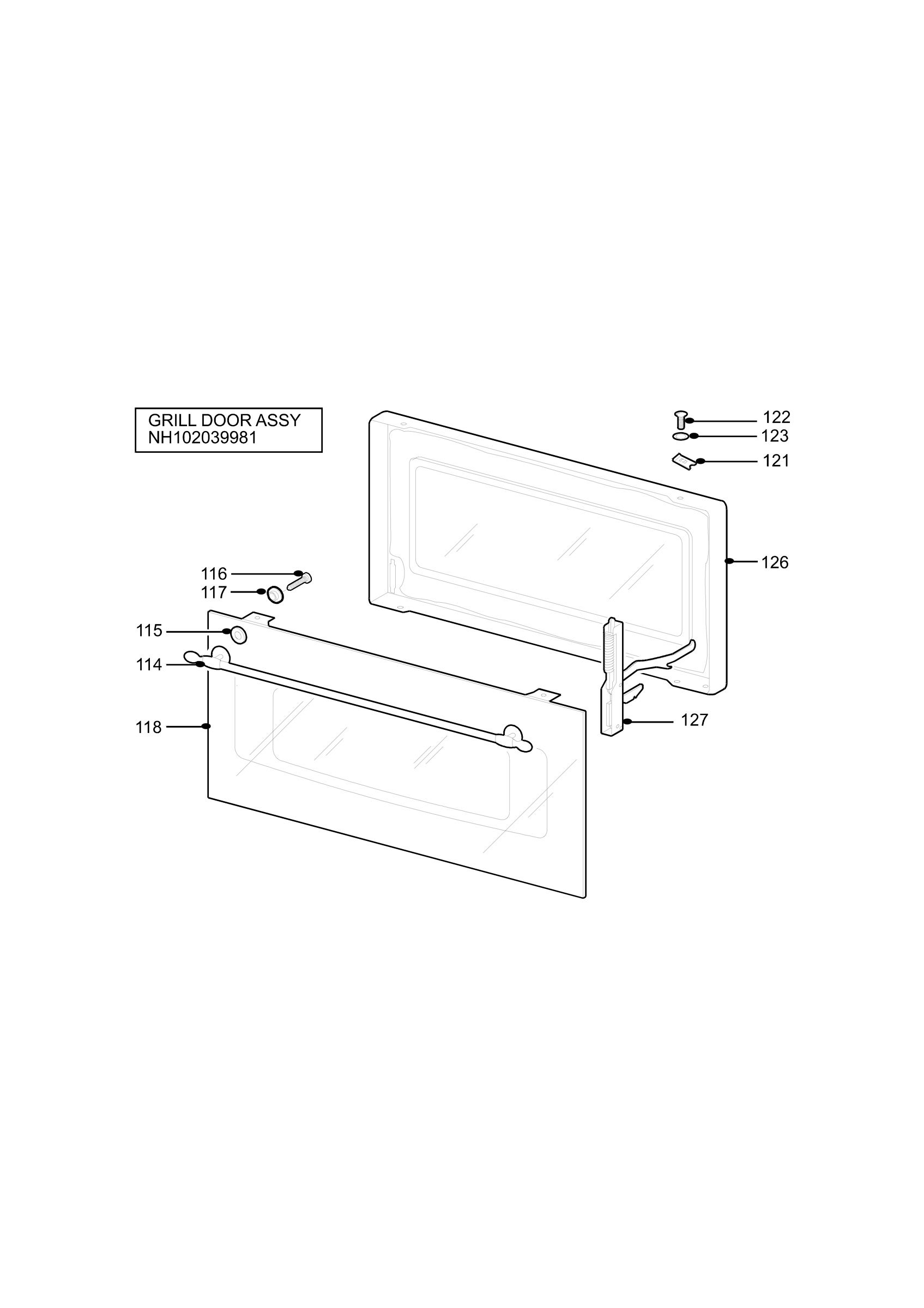 H10 Grill door assy