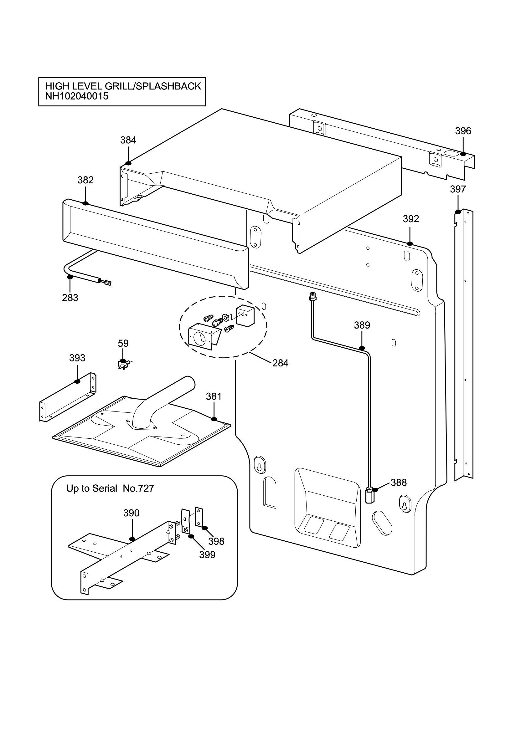 H10 High Level Grill/Splashback