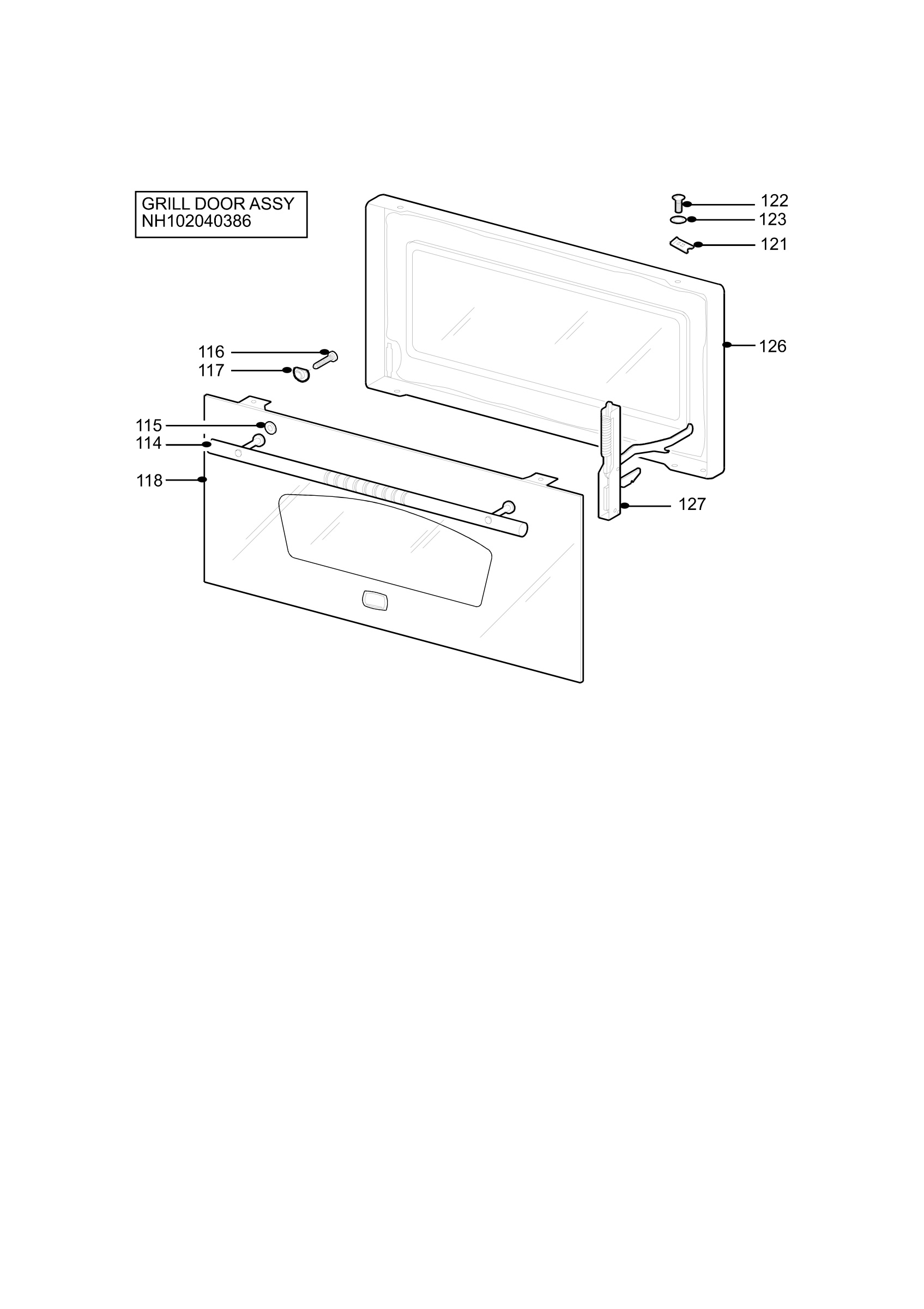 H10 Grill door assy