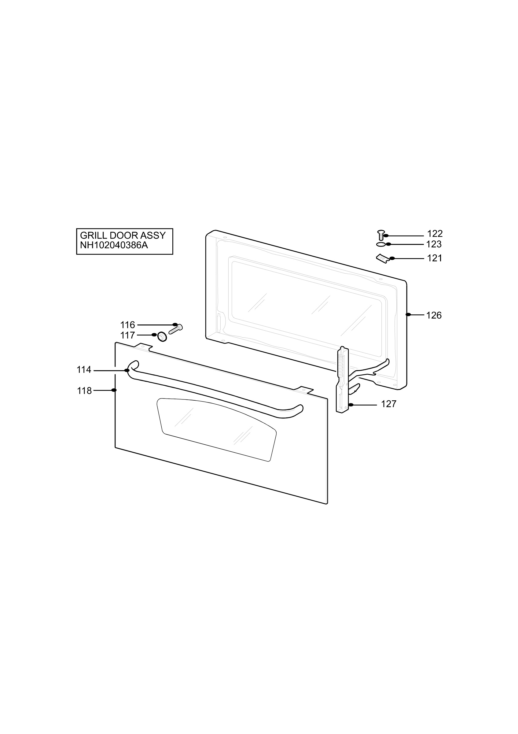 H10 Grill door assy