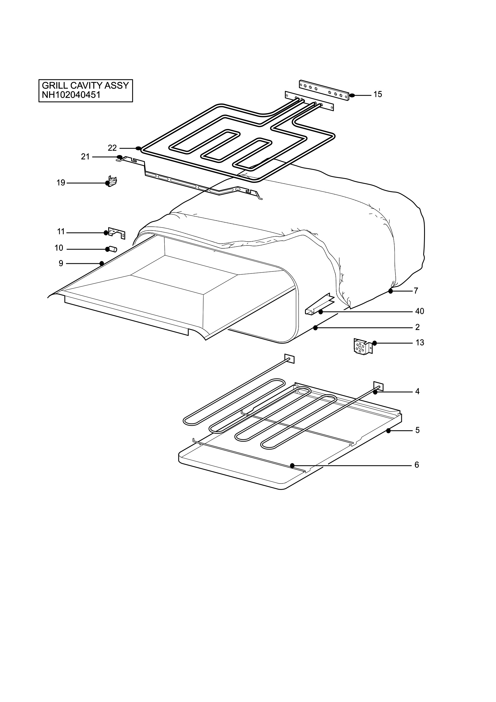 H10 Grill cavity assy