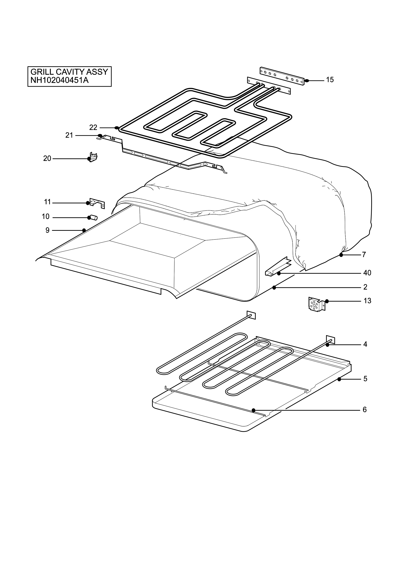H10 Grill cavity assy