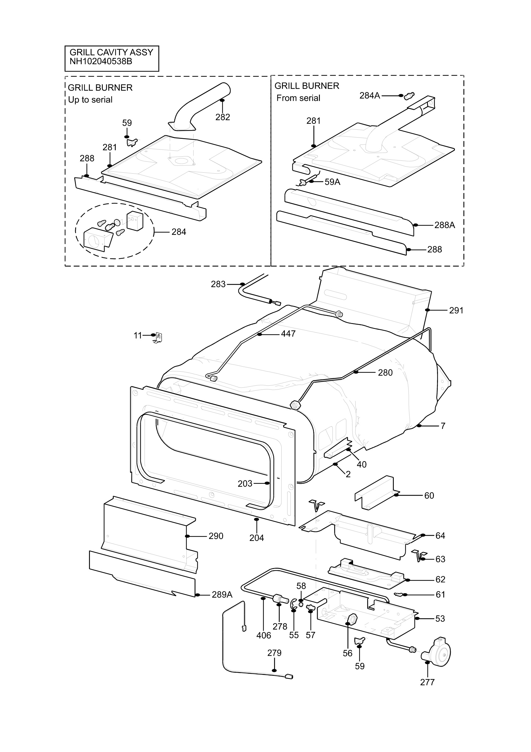 H10 Grill cavity assy