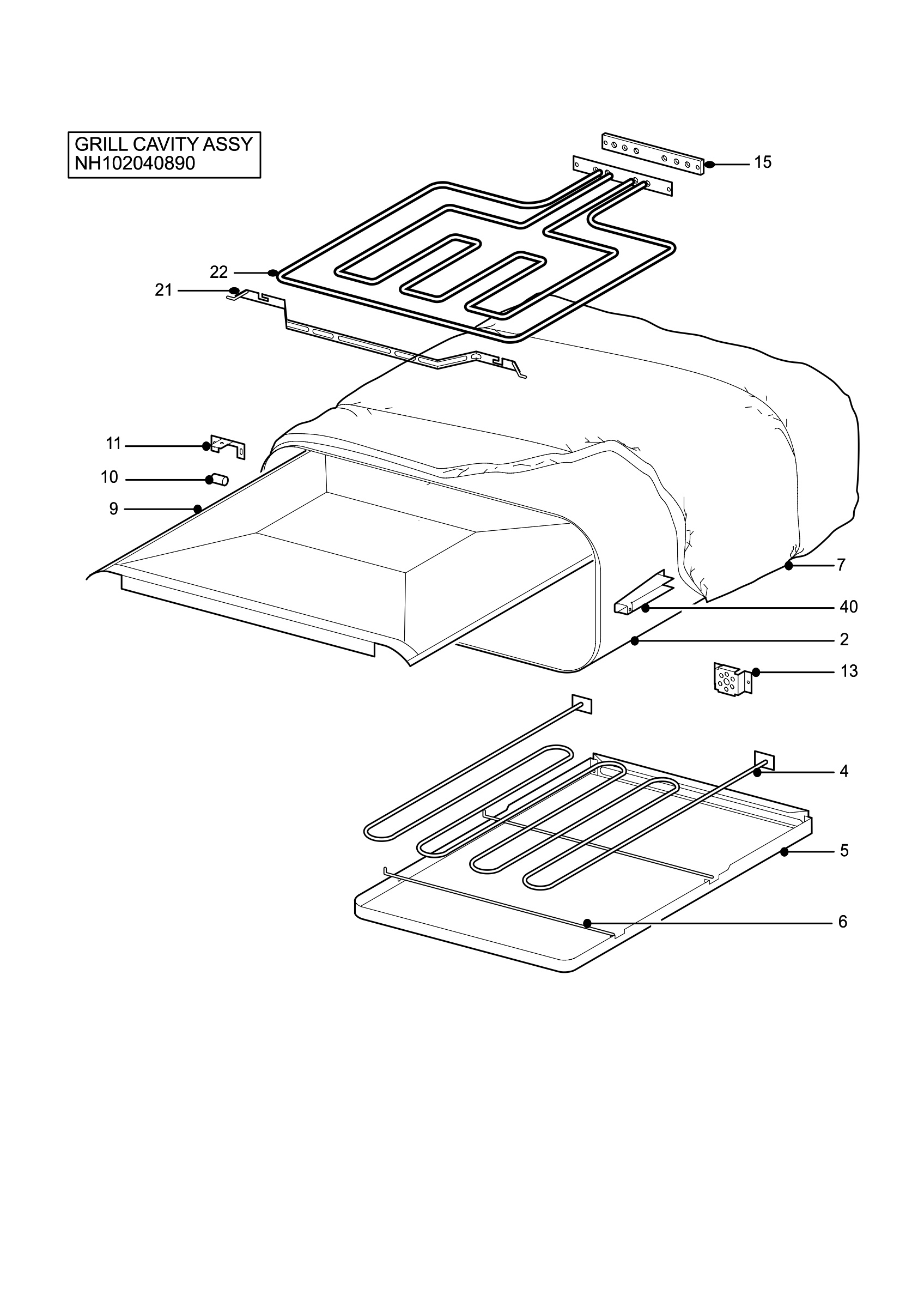 H10 Grill cavity assy