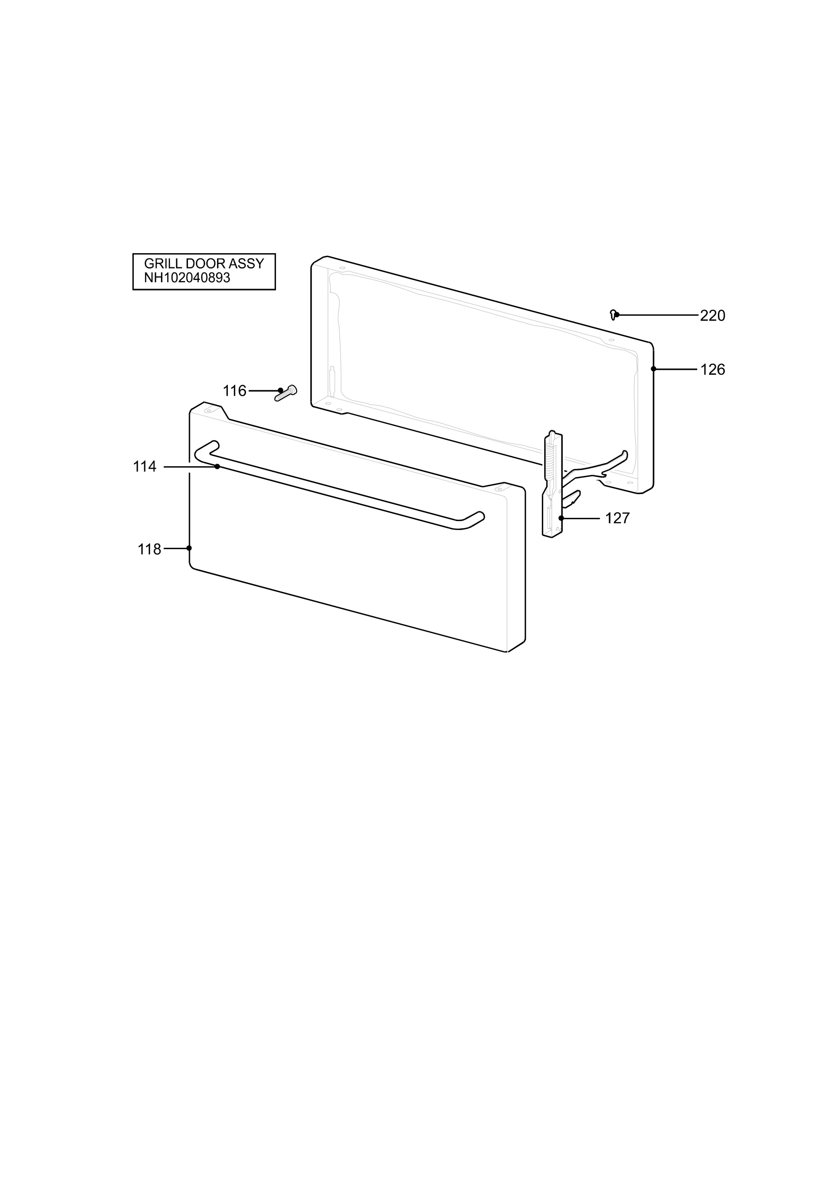 H10 Grill door assy