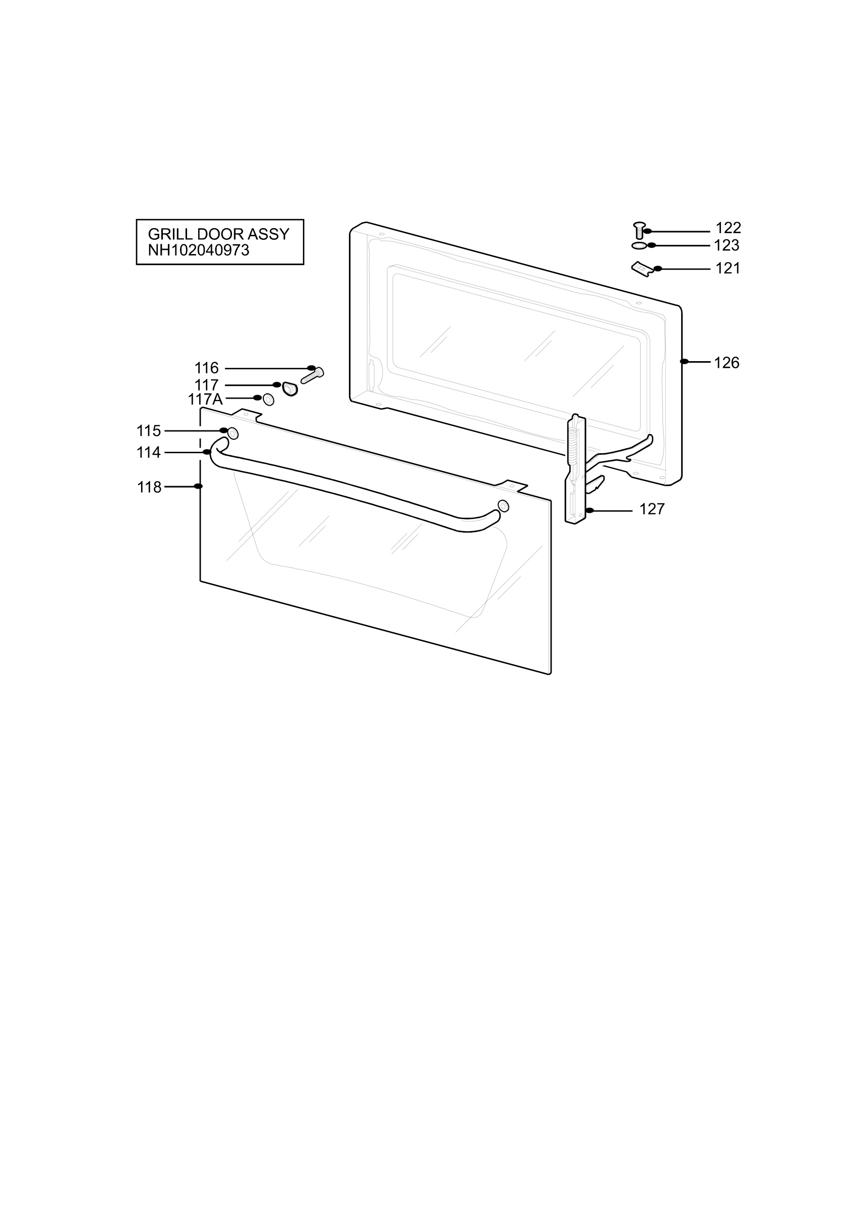 H10 Grill door assy
