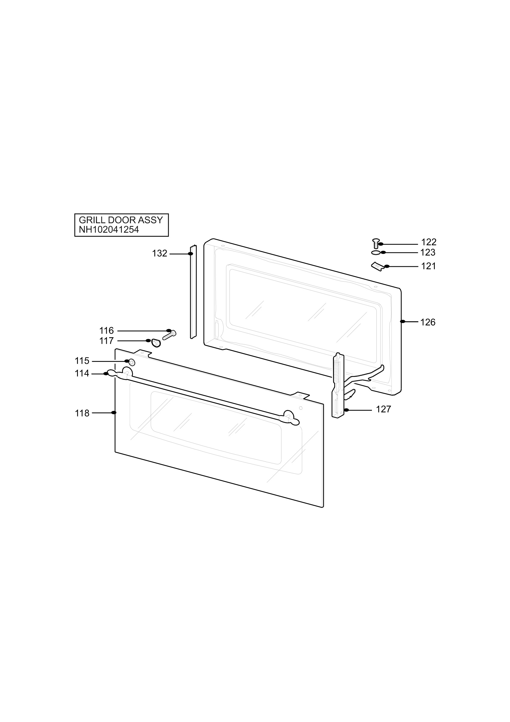 H10 Grill door assy