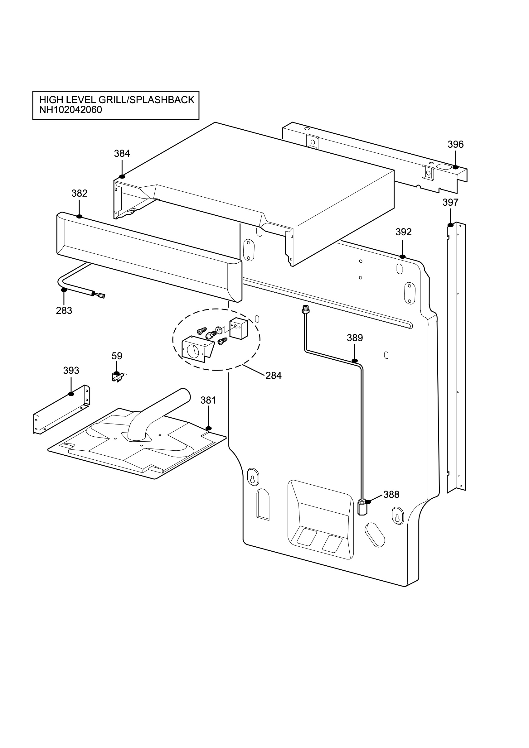 H10 High Level Grill/Splashback