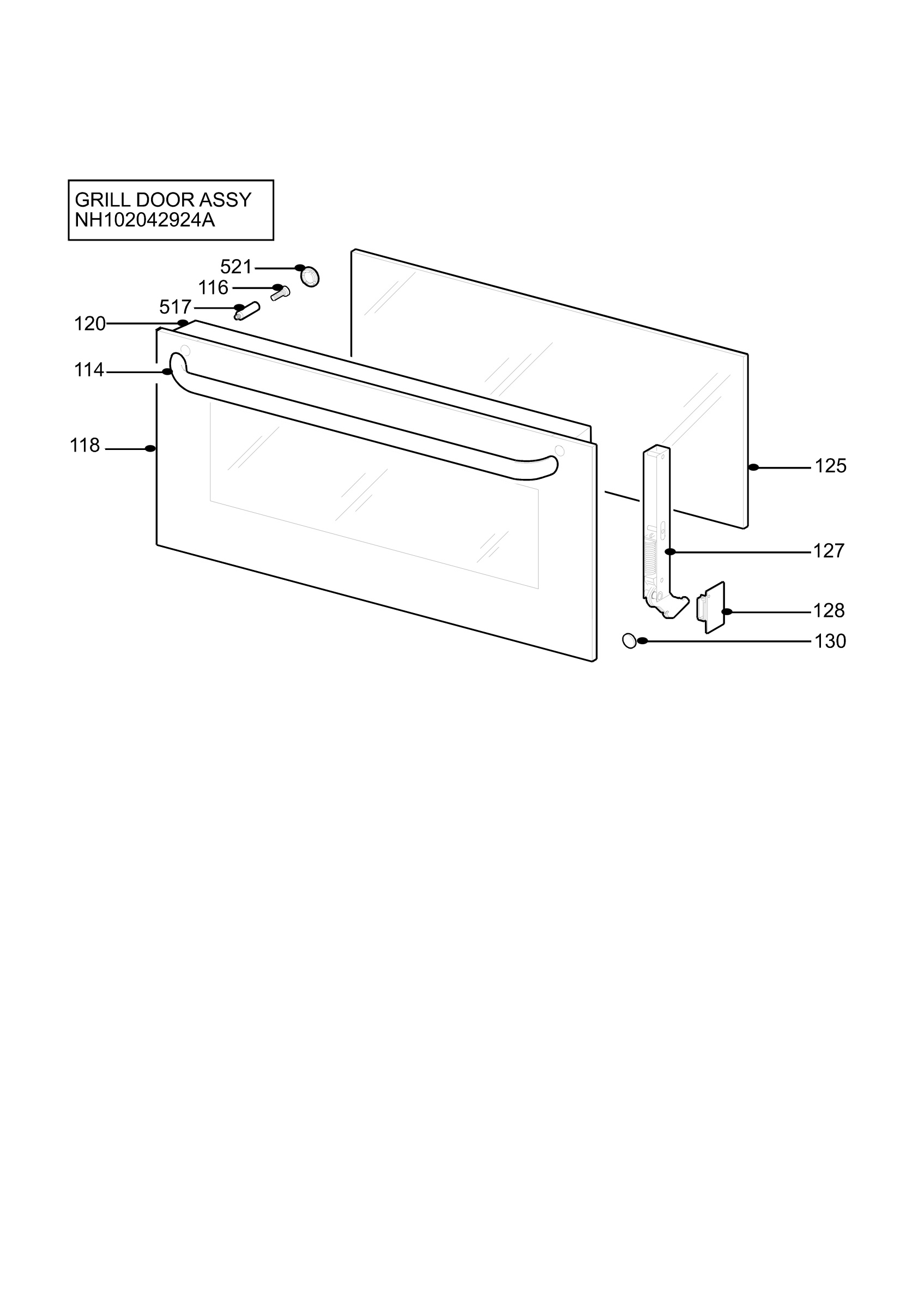 H10 Grill door assy