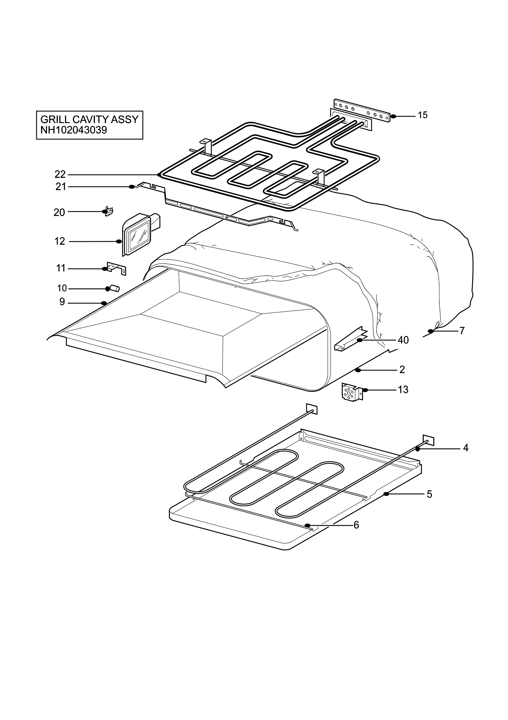 H10 Grill cavity assy